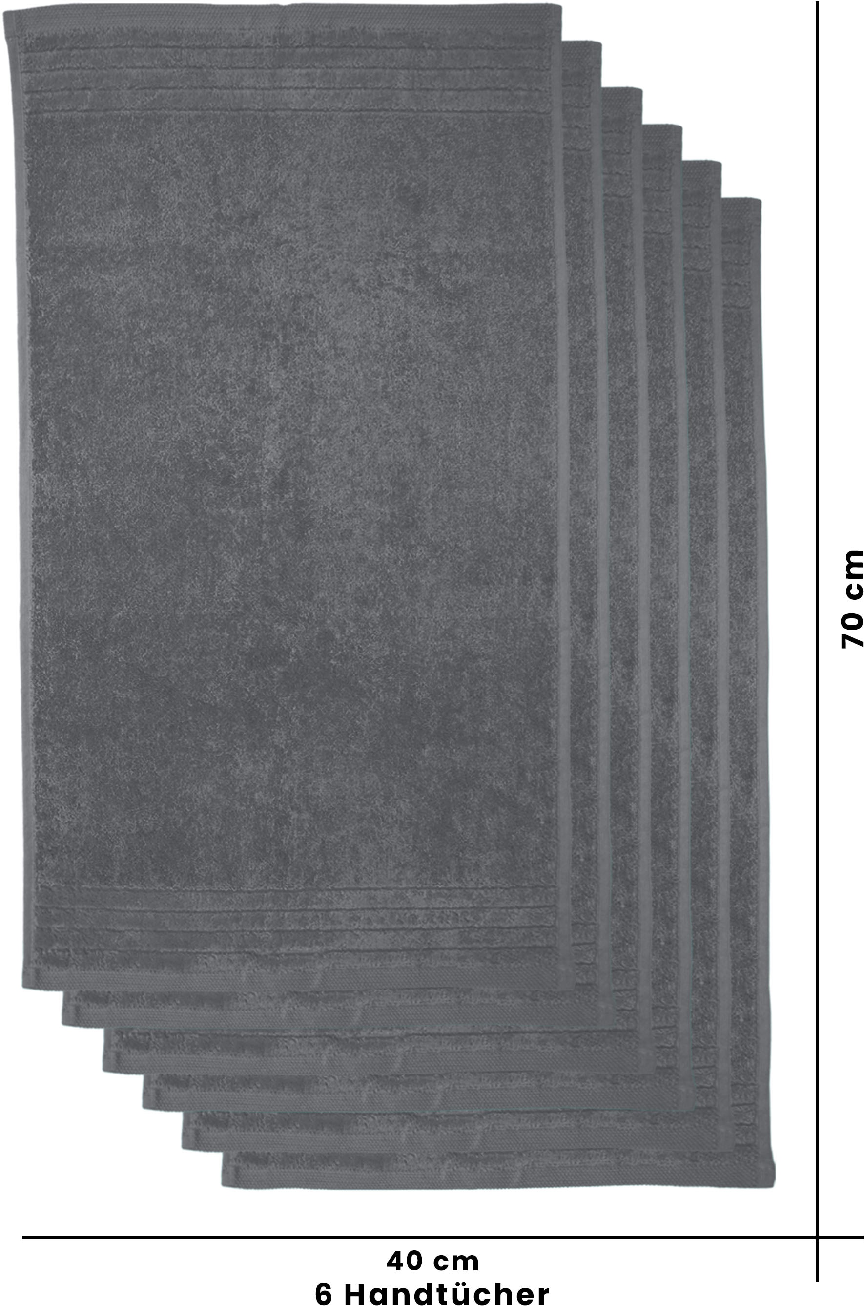my home Handtücher »Sanremo Premium, Premium Handtücher, 600 gr/m², 40x70cm«, (Set, 6 St., 6x 40x70cm), mit Bordüre, einfarbig, flauschig und weich, Händehandtücher