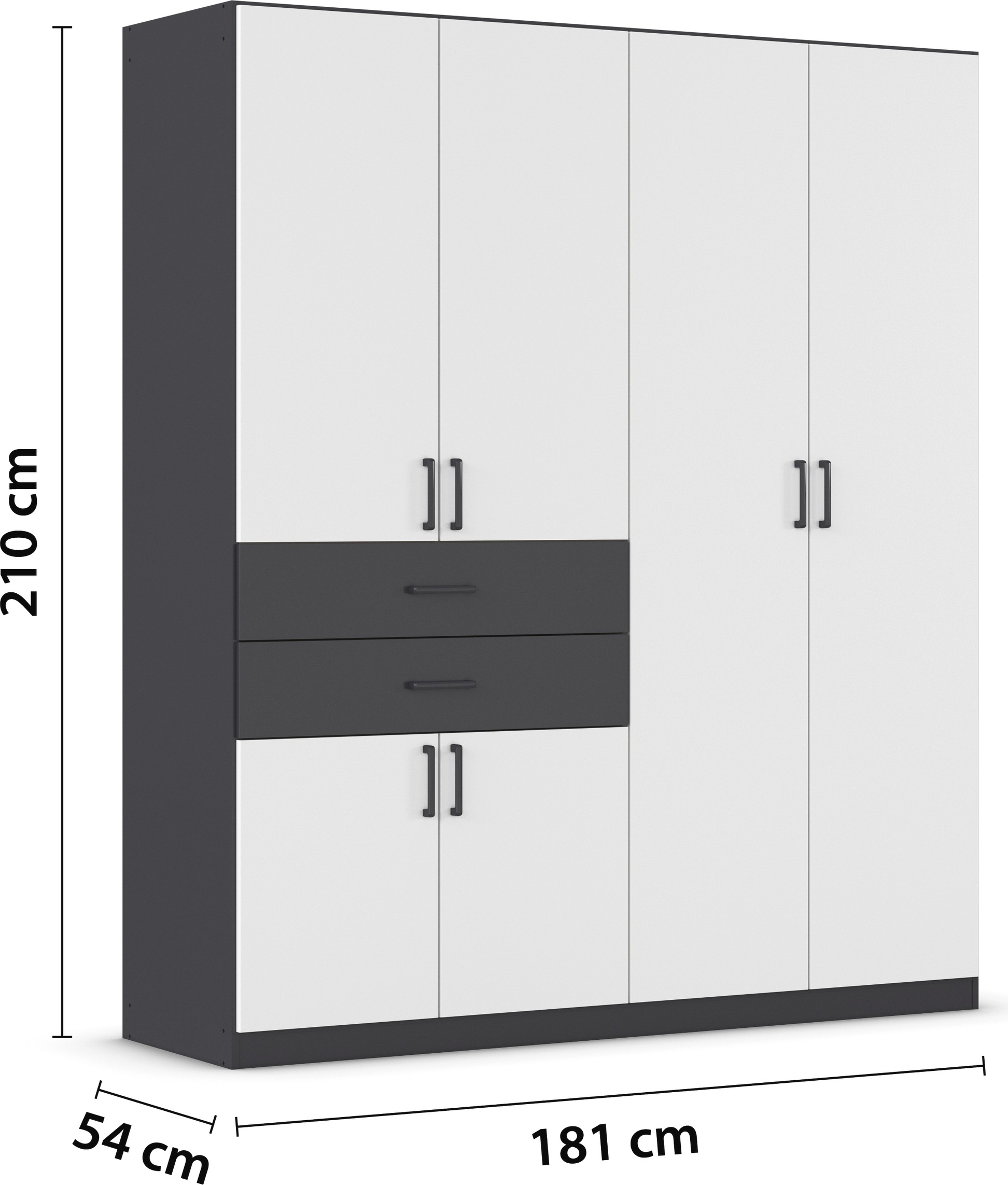 rauch Drehtürenschrank »Kleiderschrank Schrank Garderobe MAIKA mit Dekor-Front«, 2 Schubladen, in verschiedenen Breiten, Höhen, Farben, MADE IN GERMANY