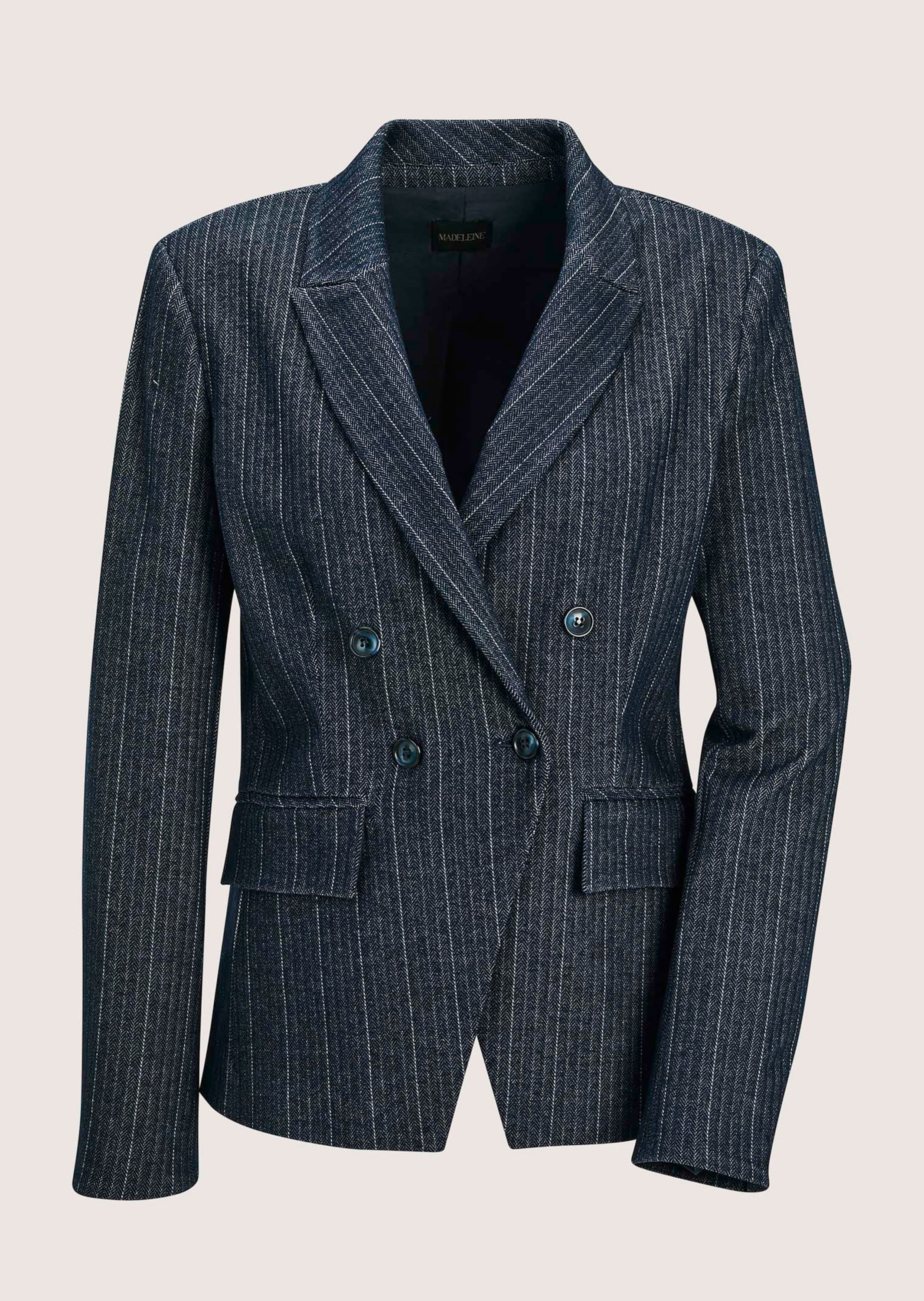 MADELEINE Jackenblazer »Jerseyblazer Taillierter Businessblazer mit Nadelstreifen« Nadelstreifen mit Fischgrat Design