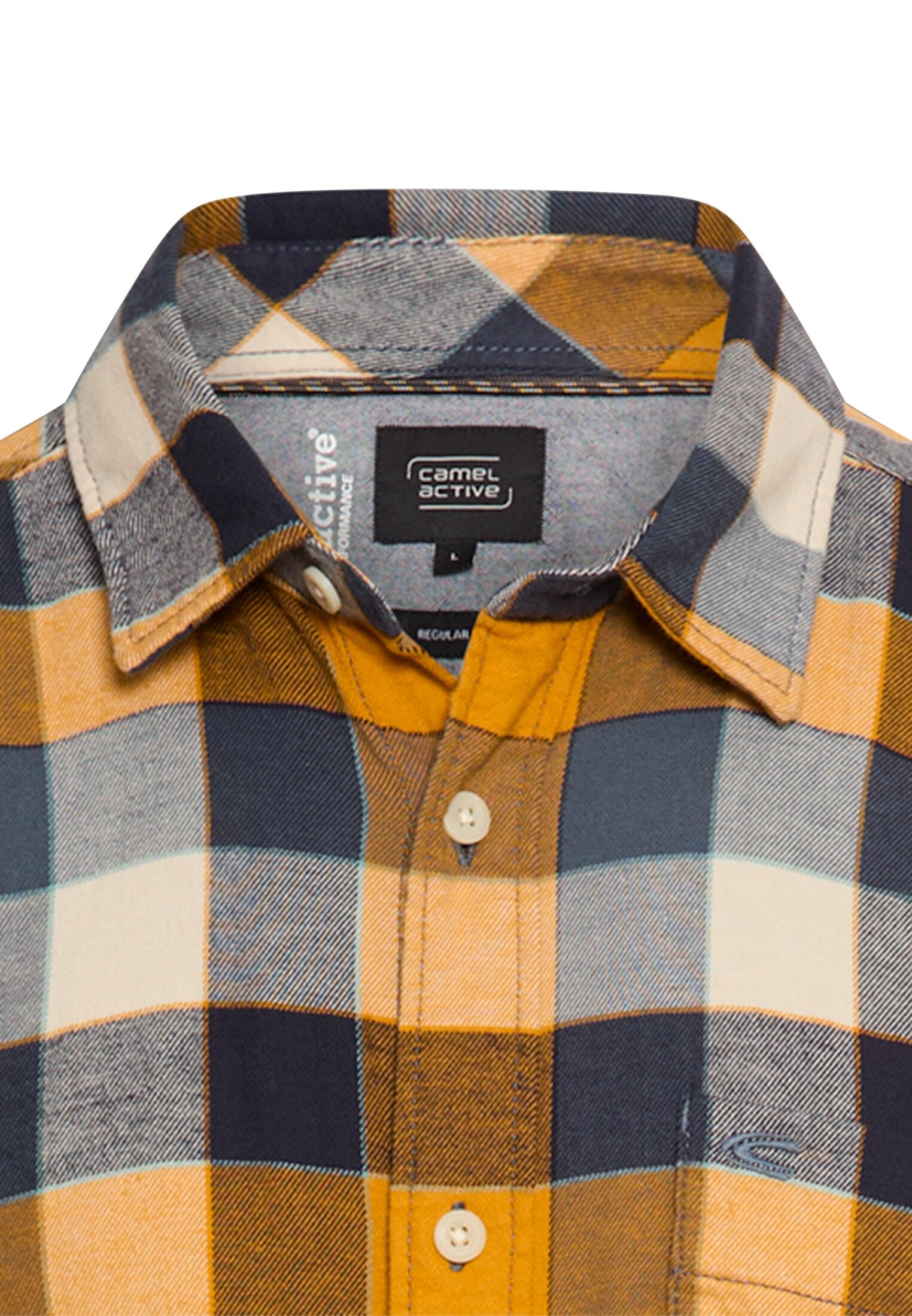 camel active Langarmhemd mit Logo Stickerei