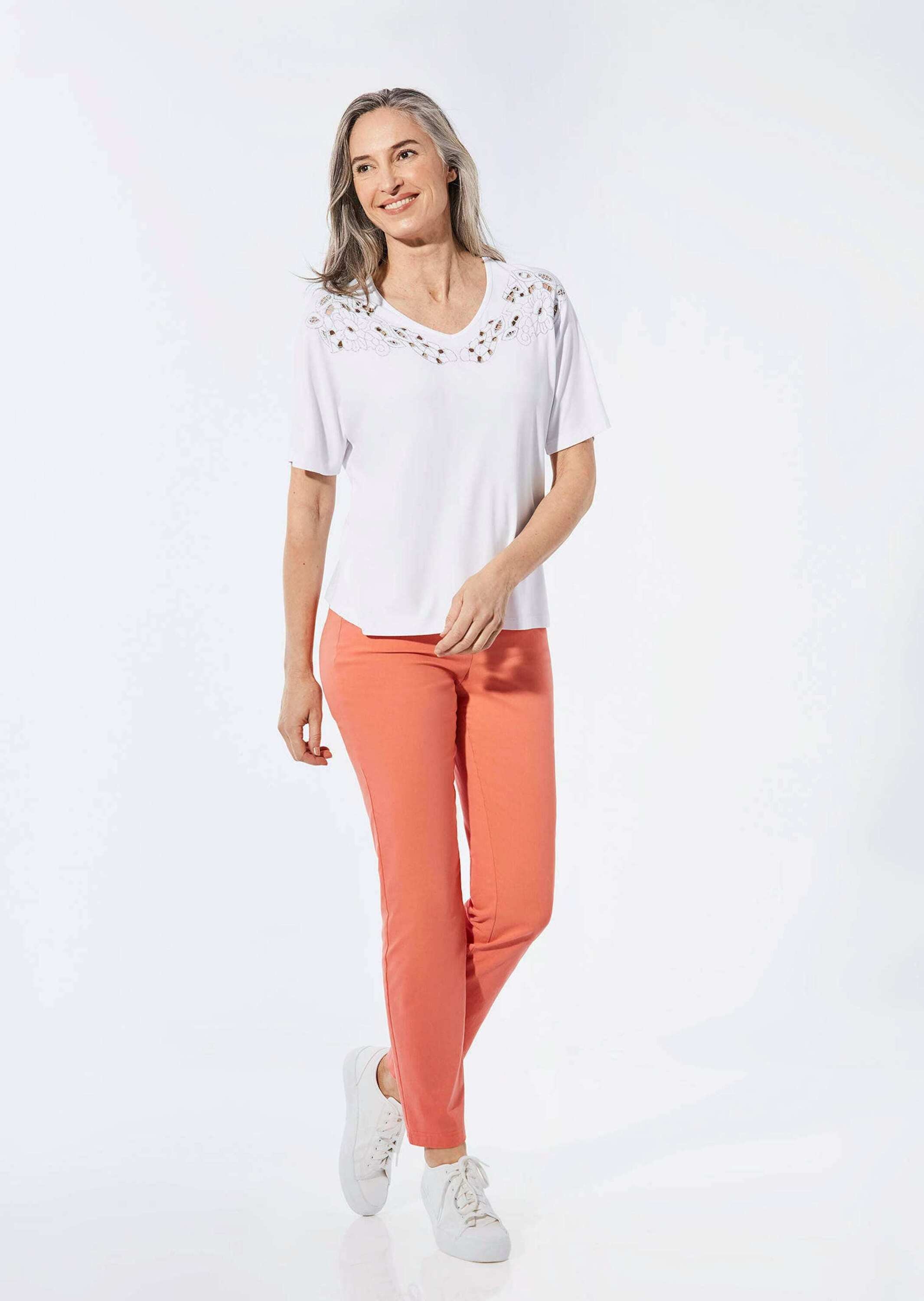 GOLDNER Kurzarmshirt »Top mit V-Ausschnitt« keine/nicht relevant