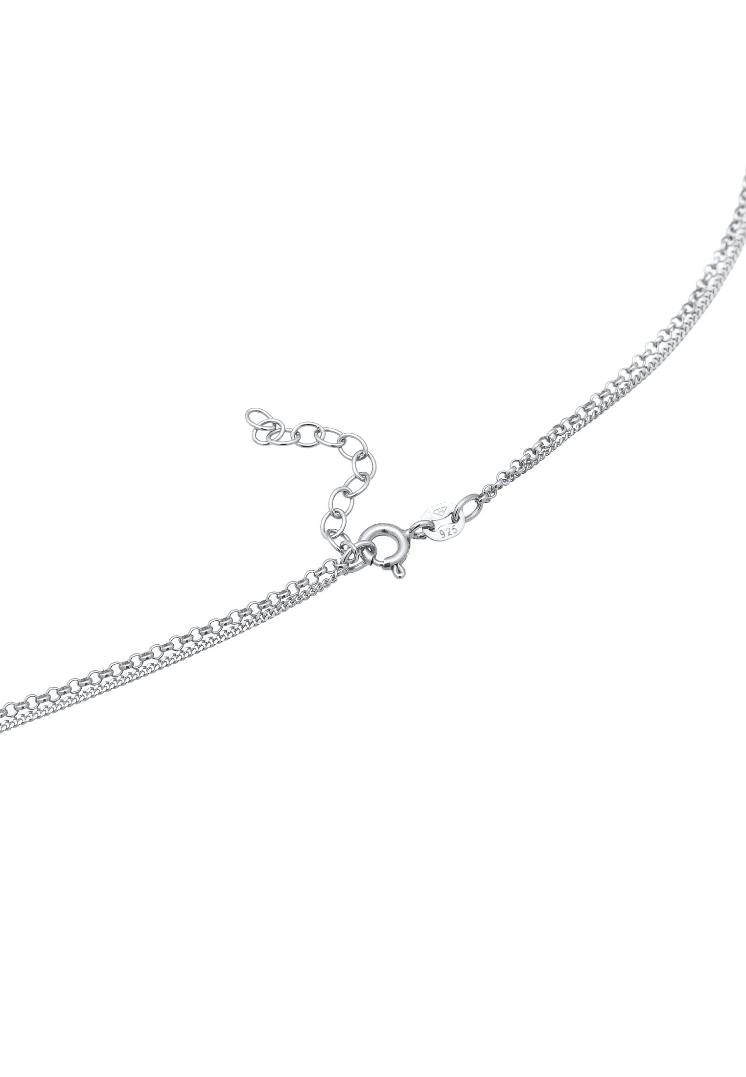 Elli Silberkette »Halskette Layer Plättchen Disc Sonne 925 Silber«