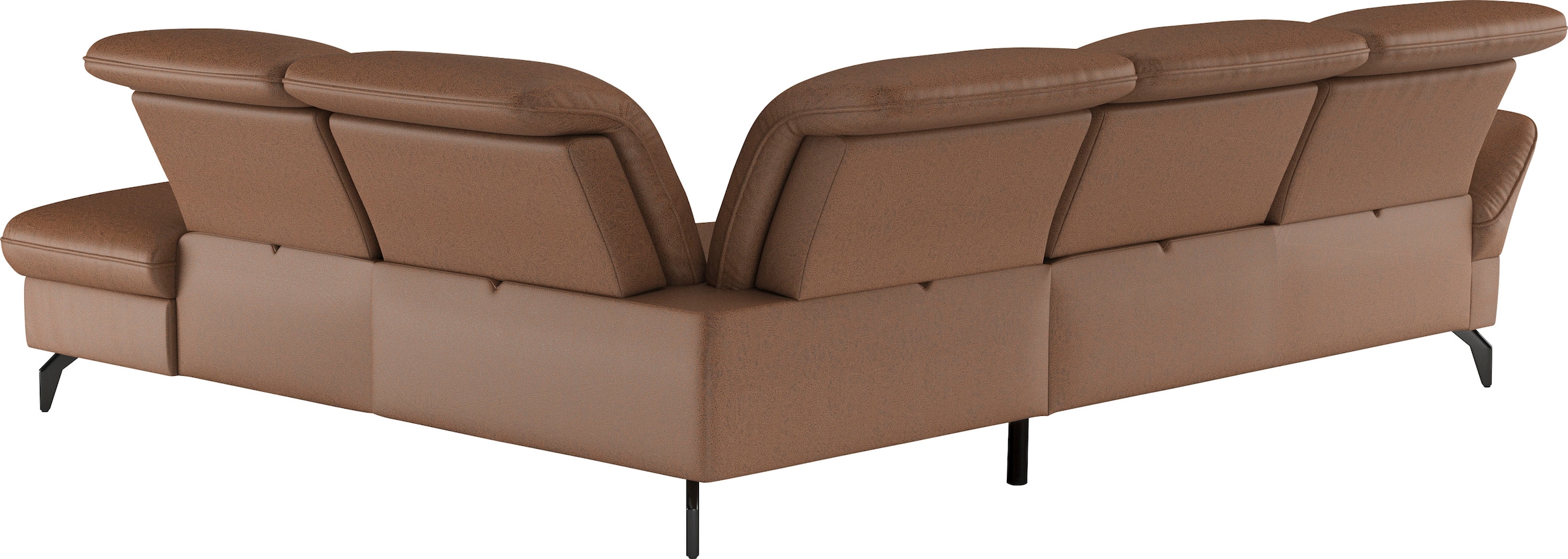 sit&more Ecksofa »Leandro L-Form«, Wahlweise mit Bett-, Kopfteil - und Armlehnfunktion, sowie Stauraum