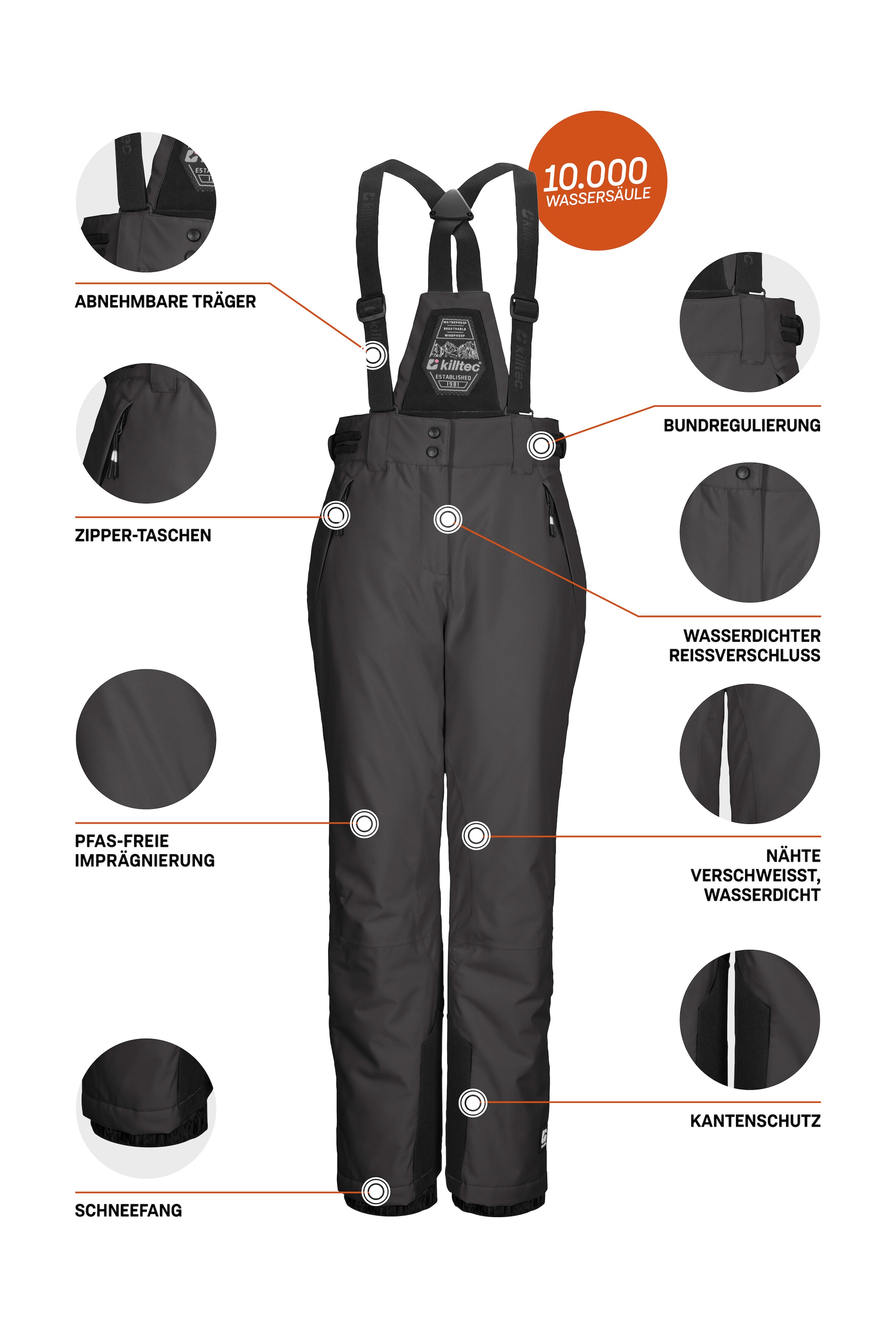Killtec Skihose »KSW 213 GRLS SKI PNTS«  Wasserdichte, atmungsaktive Skihose mit verstellbarer Taille