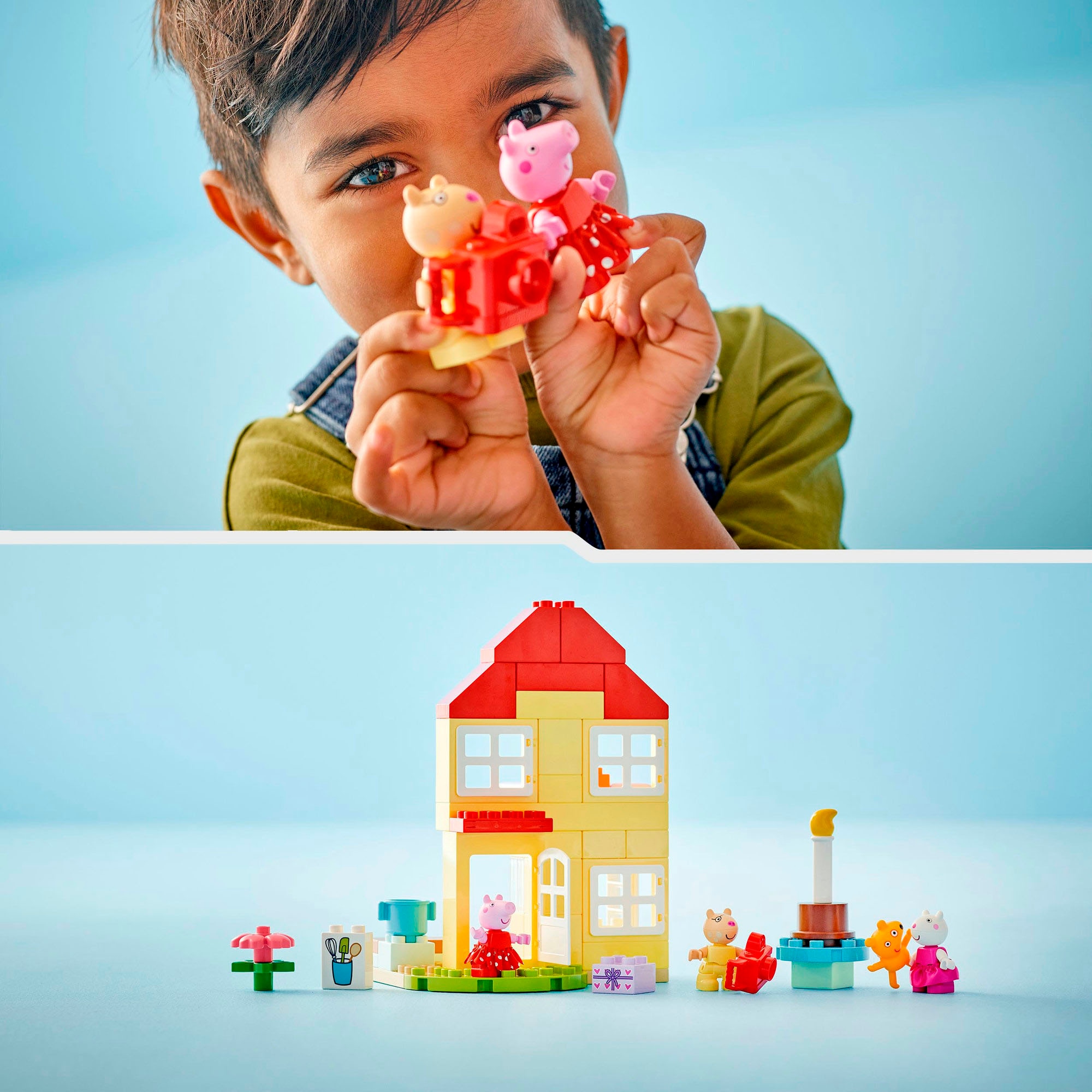 LEGO® Konstruktionsspielsteine »Peppas Geburtstagshaus (10433), LEGO DUPLO Peppa Pig«, (59 St.), Made in Europe