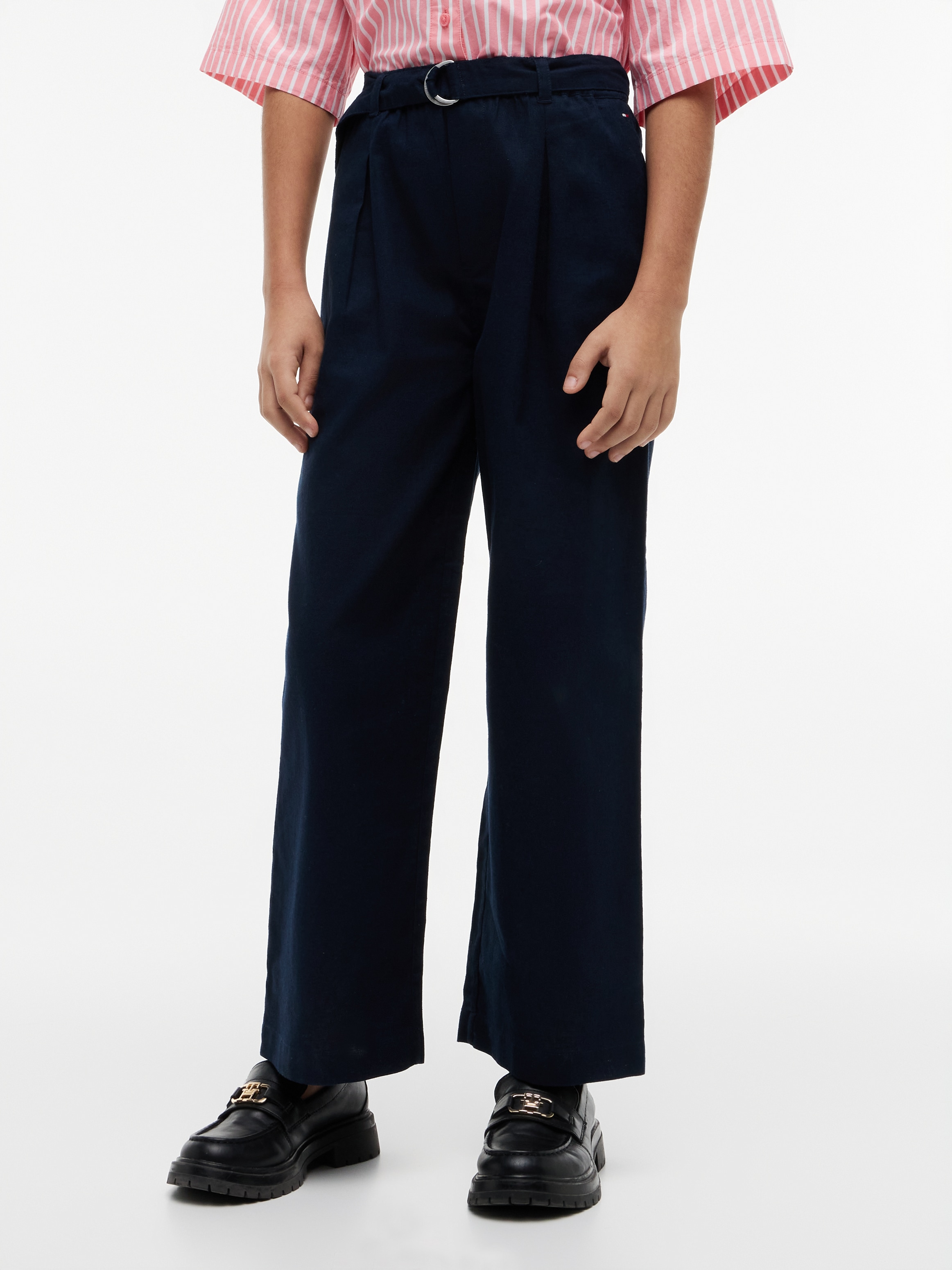 Tommy Hilfiger Bundfaltenhose »PLEATED LINEN PANT BELT«  Kinder bis 16 Jahre, Leinen-Mix, mit Gürtel