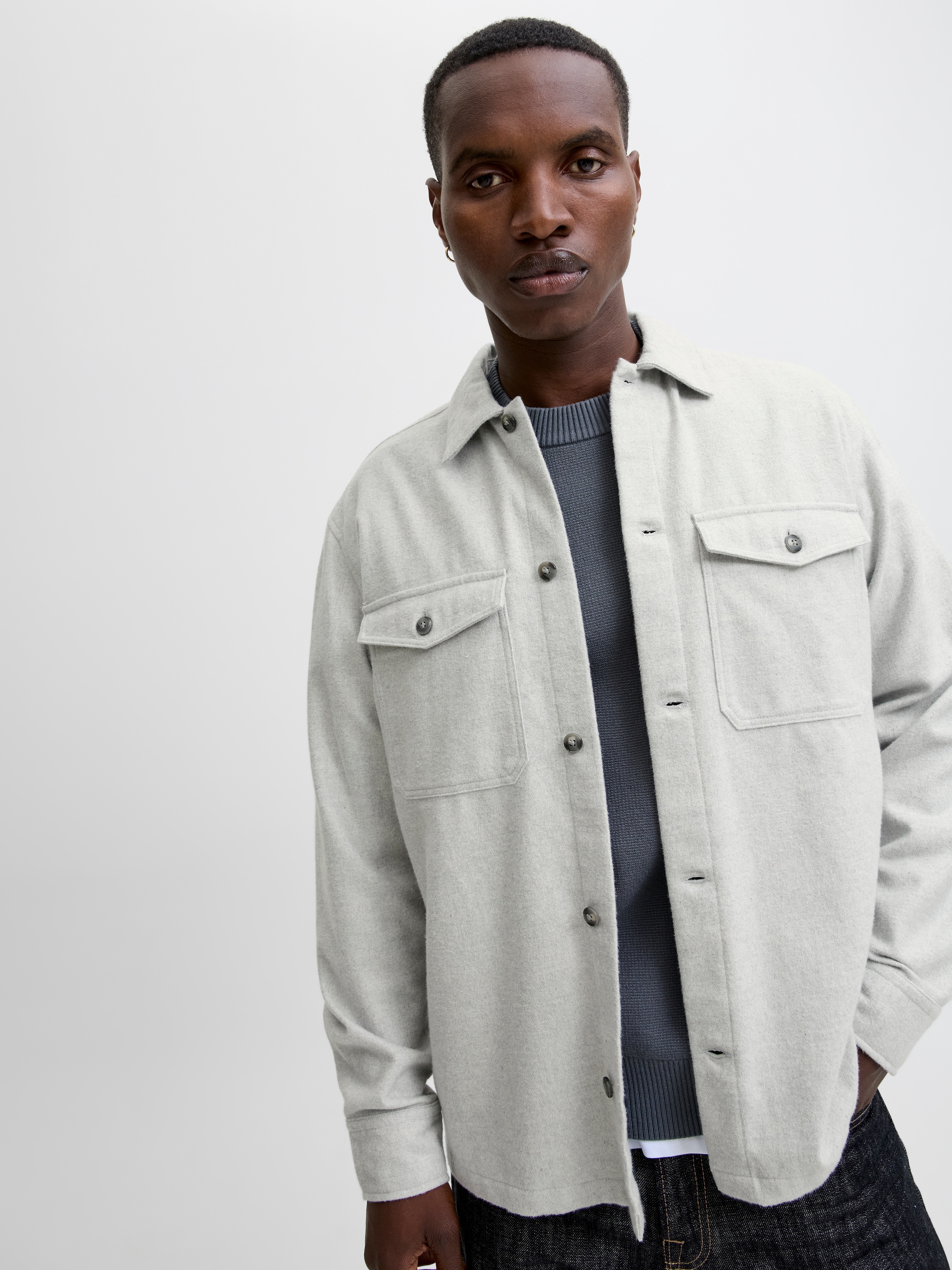 Jack & Jones Langarmhemd »JJEPERFECT MELANGE OVERSHIRT LS SN«