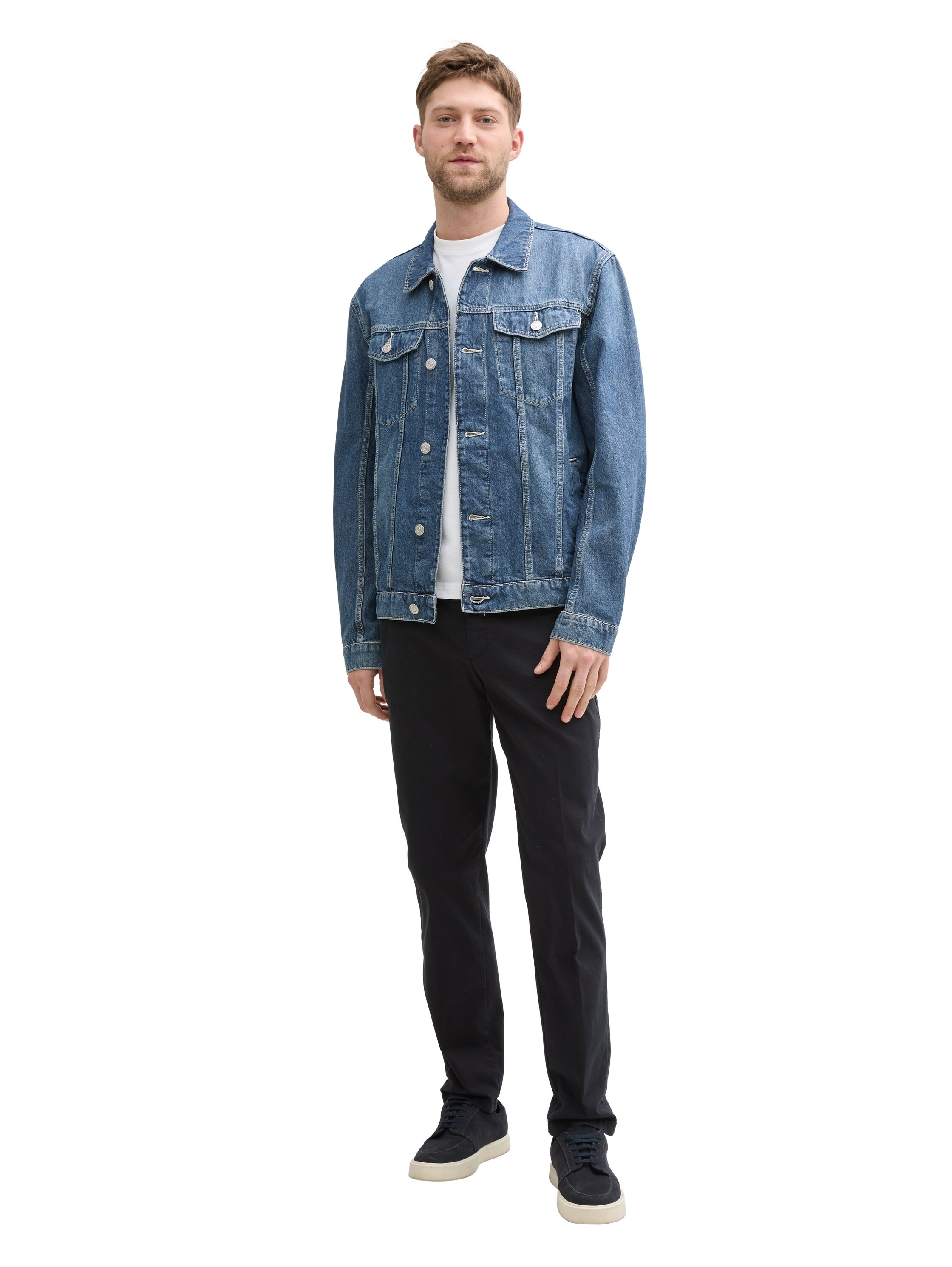 TOM TAILOR Jeansjacke, ohne Kapuze, mit Reverskragen