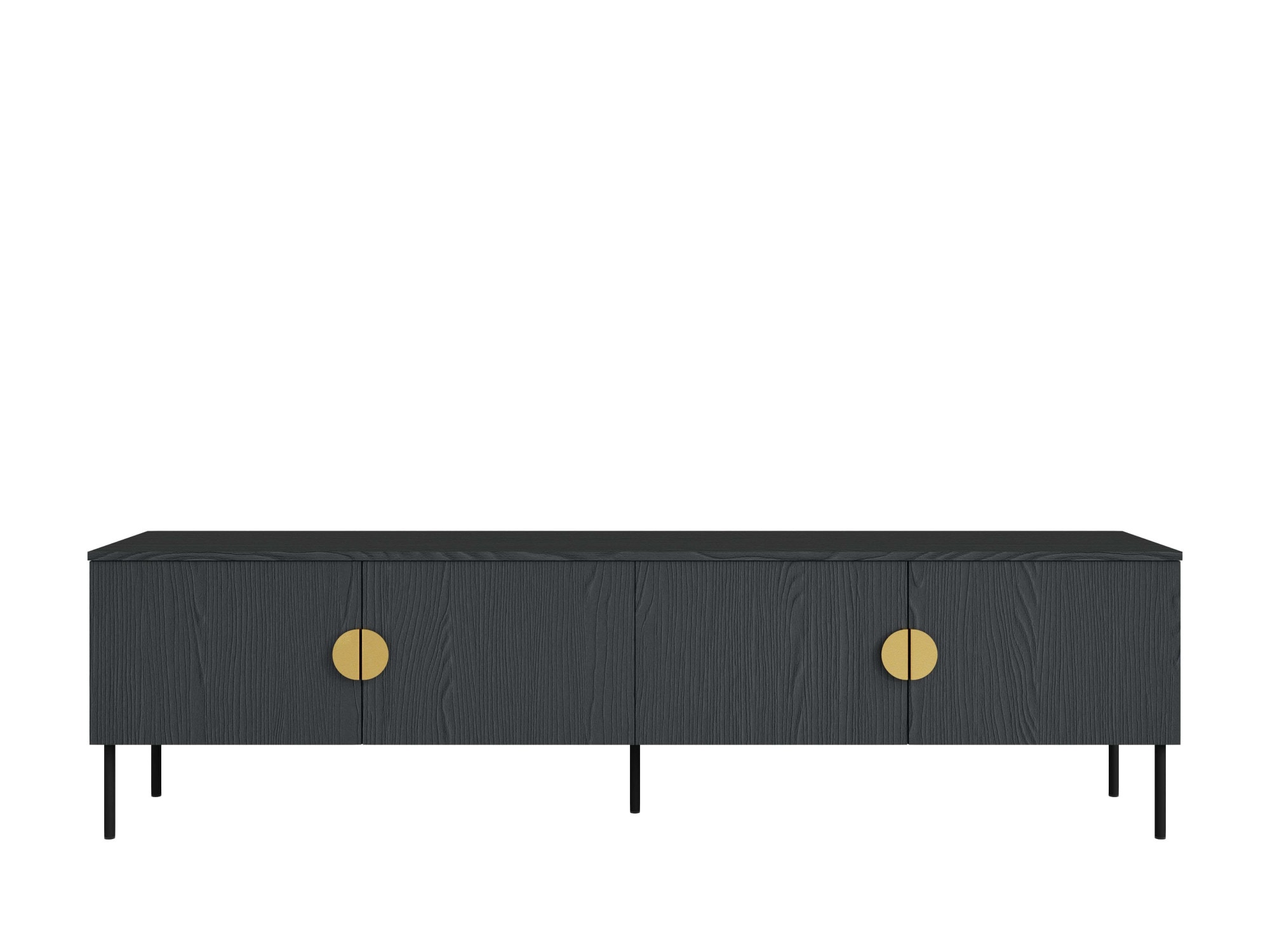 Home affaire Lowboard »BELLOT TV-Schrank mit 2 Türen, Maße B/T/H: 160/40/53,6 cm«, (1 St.), schwarze Farbe, mit holzähnlicher Struktur