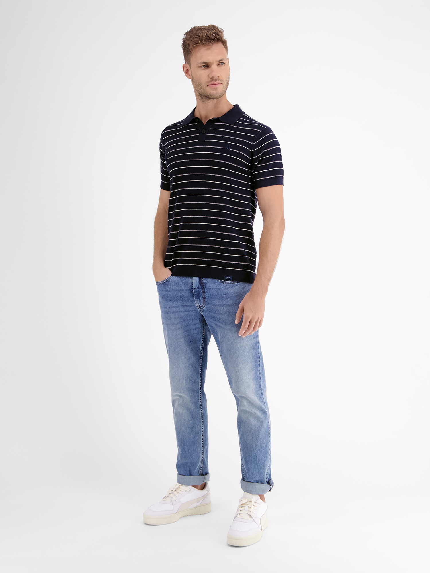LERROS Poloshirt »LERROS Poloshirt in sommerlich-stylischer Strickoptik«