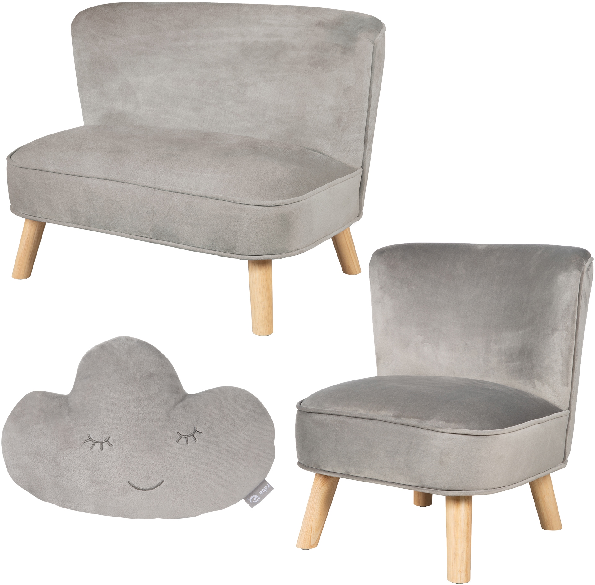 roba® Kindersitzgruppe »Lil Sofa«, Kindersofa, Kindersessel bestehend aus 3 Wolkenform kaufen in (Set, tlg.), und online Dekokissen