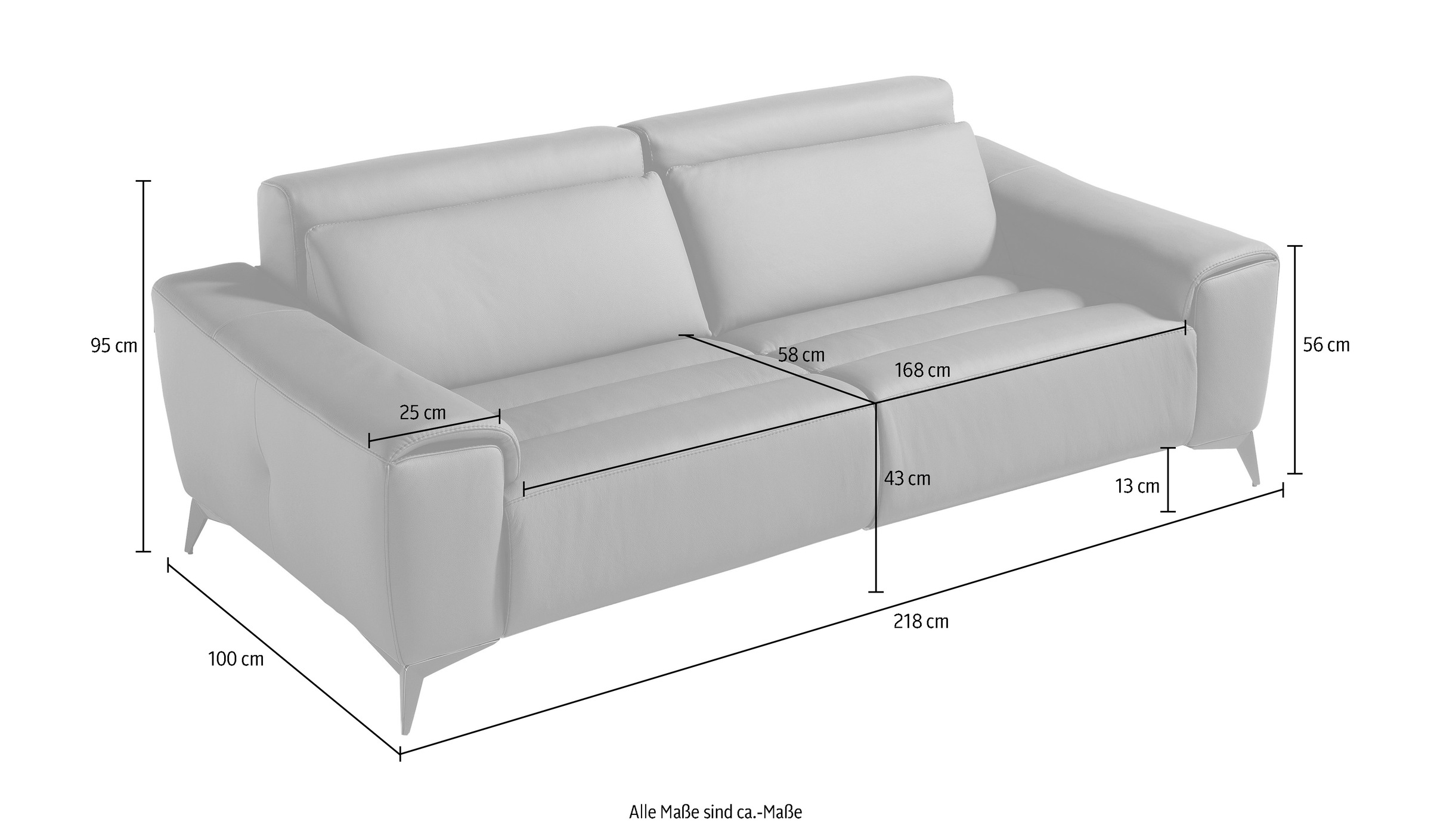 Egoitaliano 2,5-Sitzer »Suzette, Designsofa mit elektrischen Komfortfunktionen, edel & bequem« inkl. 2 elektronischer Relaxfunktionen, Rücken- und Fußteilfunktion