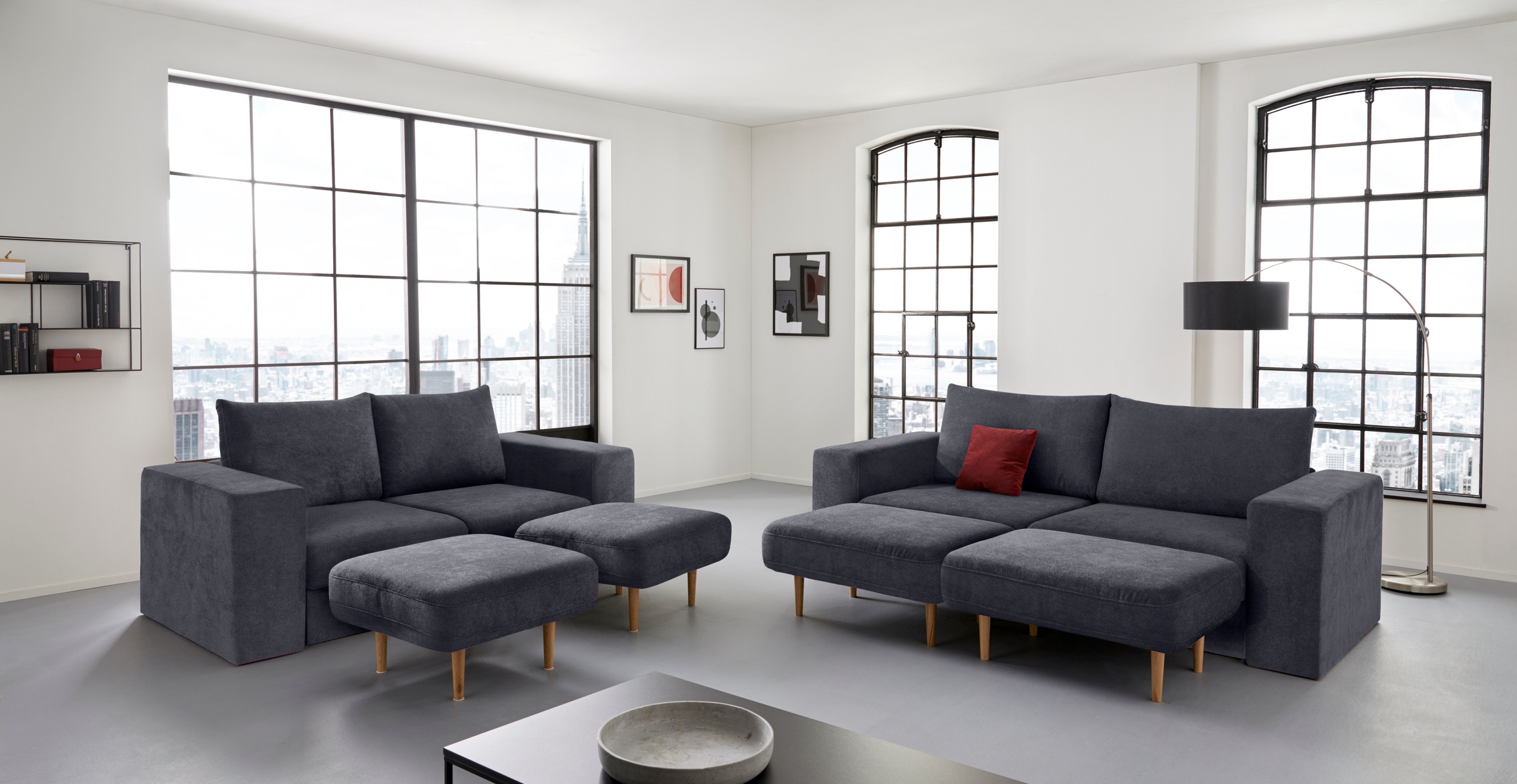 LOOKS by Wolfgang Joop 2,5-Sitzer »Looksv« Verwandlungssofa: aus Sofa wird Sofa mit 2 Hockern