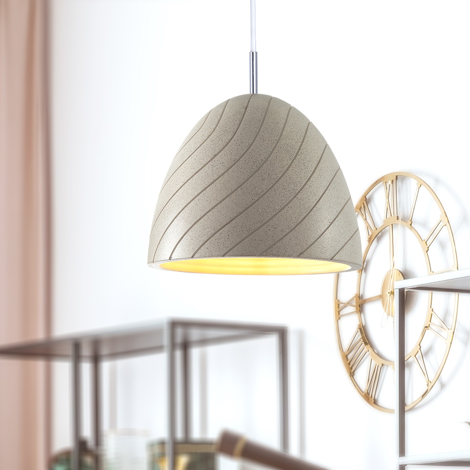 Paco Home Pendelleuchte »GRIP«, 1 flammig, Leuchtmittel E27 | ohne Leuchtmittel, LED, E27, Lampe Für Wohnzimmer Esszimmer Küche, Höhenverstellbar
