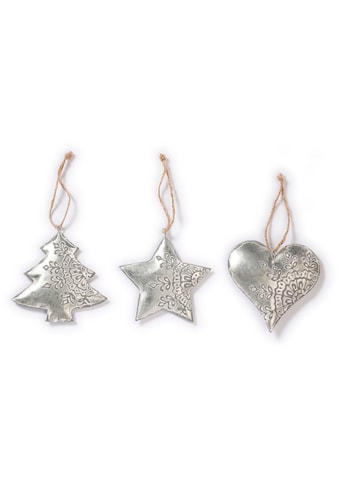 Baumbehang »Herz, Stern, Baum, Weihnachtsdeko, Christbaumschmuck«, (Set, 6 St.),...