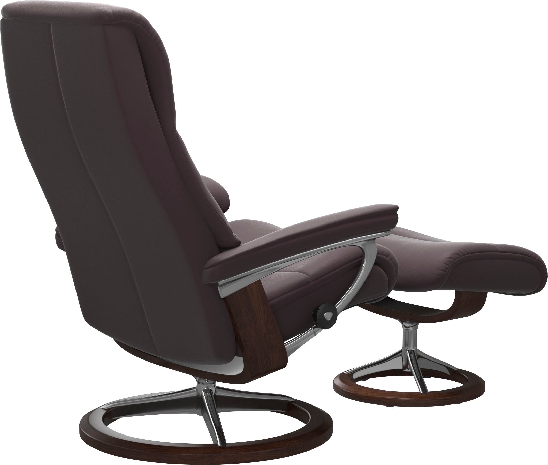 Stressless® Relaxsessel »View«, (Set, Relaxsessel mit Hocker), mit Signature Base, Größe M,Gestell Braun