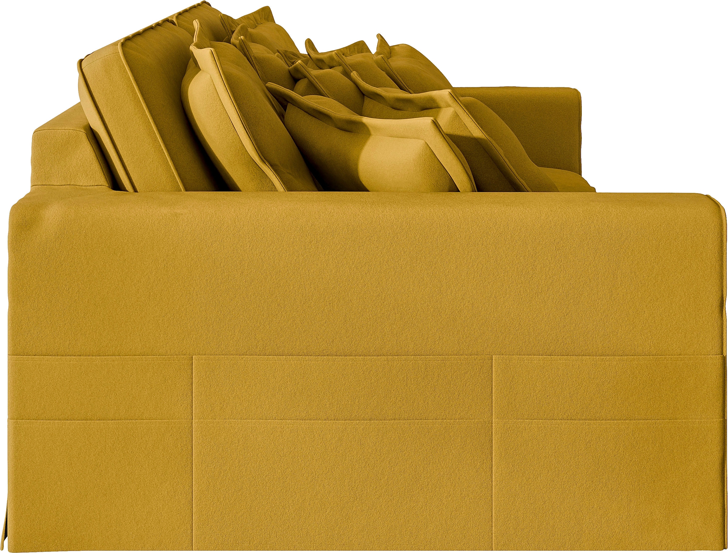 Home affaire 4-Sitzer »ALISSAS mit vielen Kissen, Biesen an den Kissen« Hussenoptik, mit kleinen Taschen an der Seite zum Verstauen