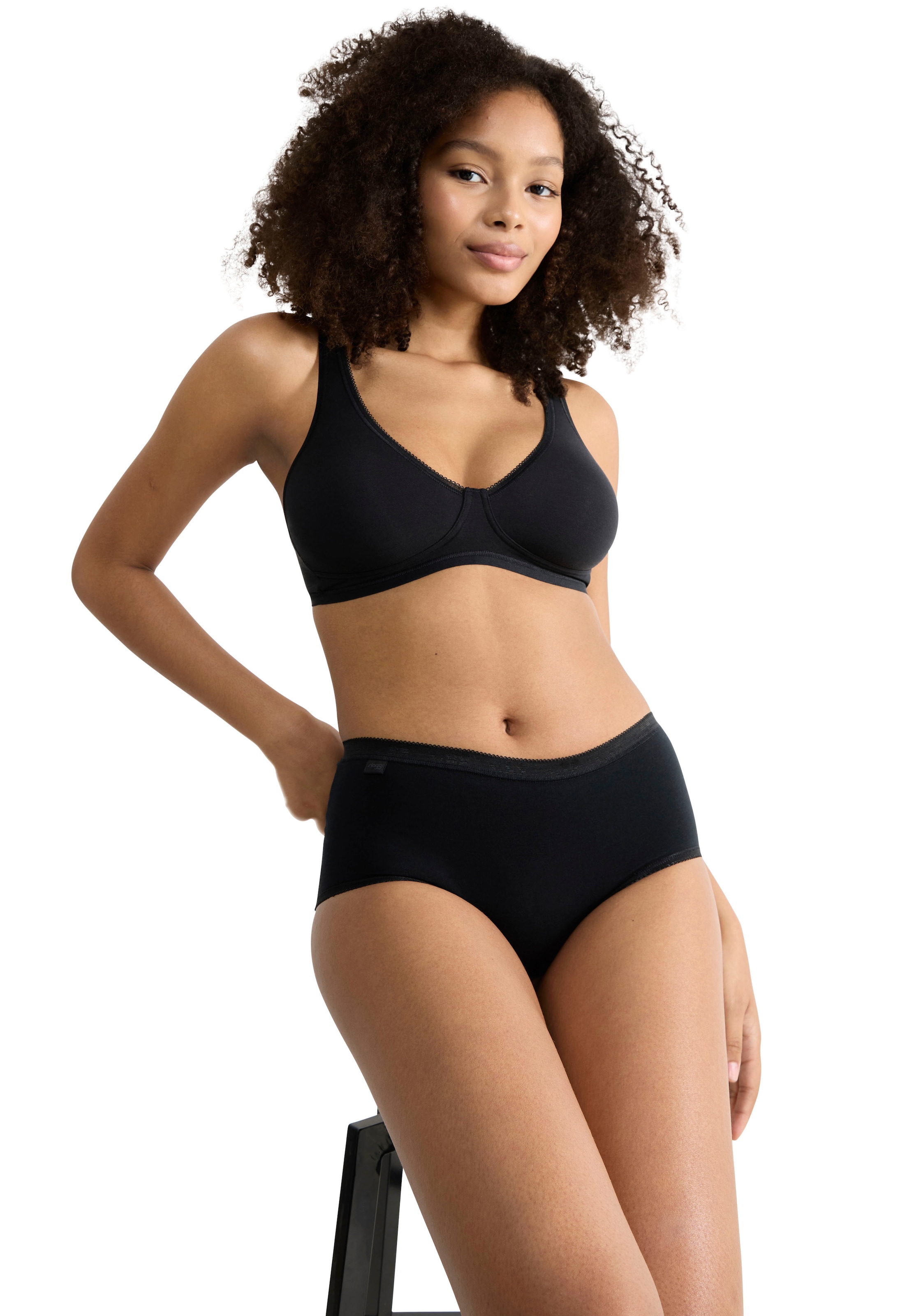 sloggi Midislip »Basic+« 4er Pack,  perfekter Sitz, feminin, Baumwollmischung, Single Jersey, weich