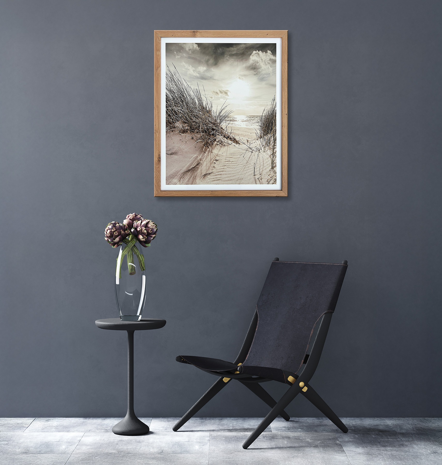 Bönninghoff Bild mit Rahmen »Wandbild gerahmt STRAND DÜNE 40x50 cm – Küsten Wanddeko maritim« Landschaft | Meer | Meer Bilder | Natur | Strand | Strandbilder 1 Stk. tlg. mit dekorativem Rahmen