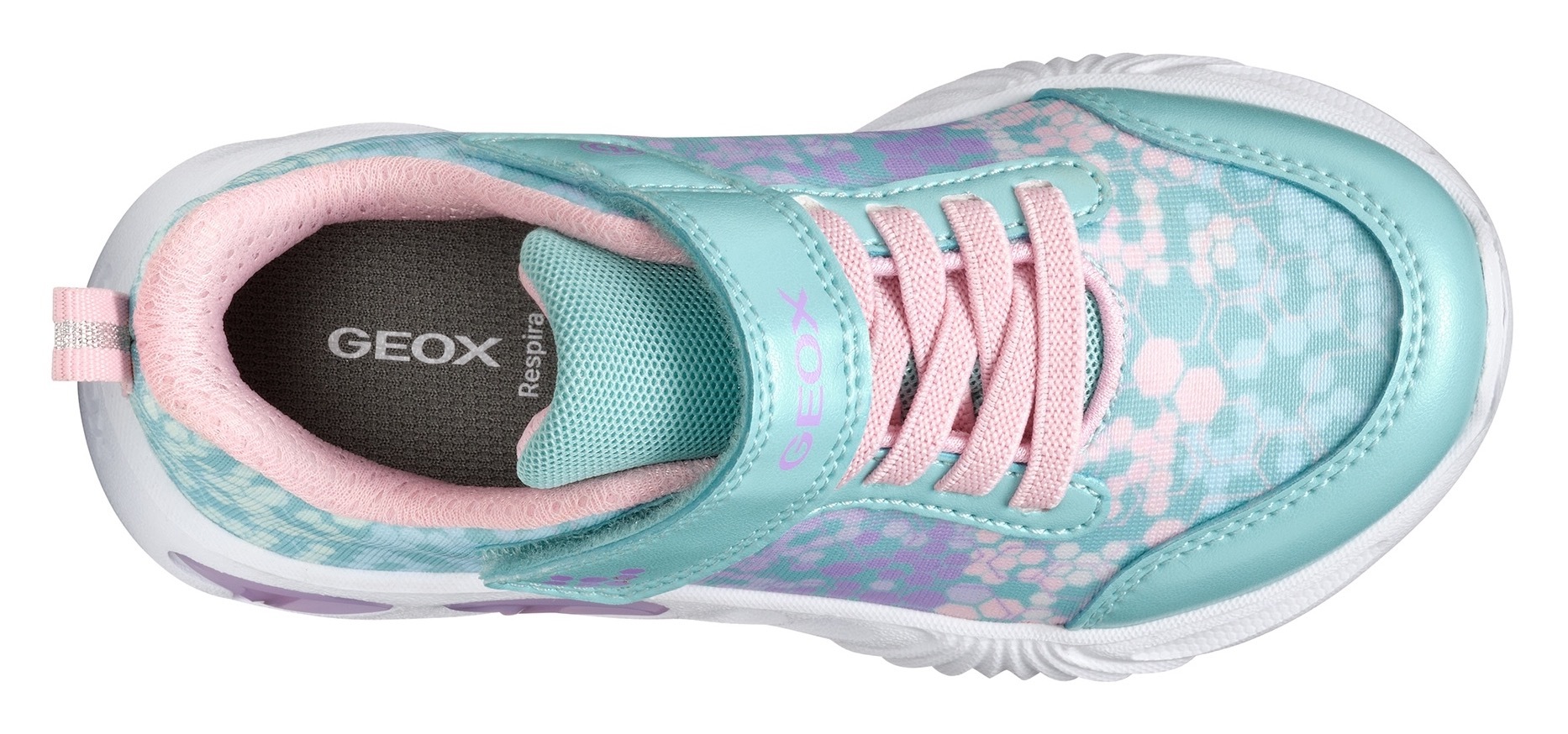 Geox Sneaker »J ASSISTER GIRL Blinkschuh«, Halbschuh, Klettschuh mit Textilfutter