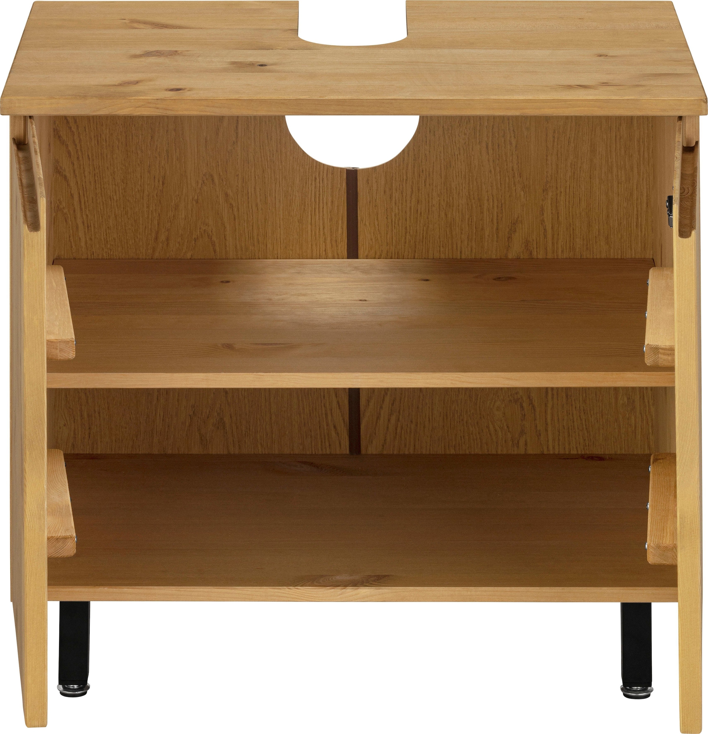 OTTO products Waschbeckenunterschrank »Fjonn«, Kiefer, Breite 60 cm, Massivholz mit pflanzlichem Bio Öl behandelt