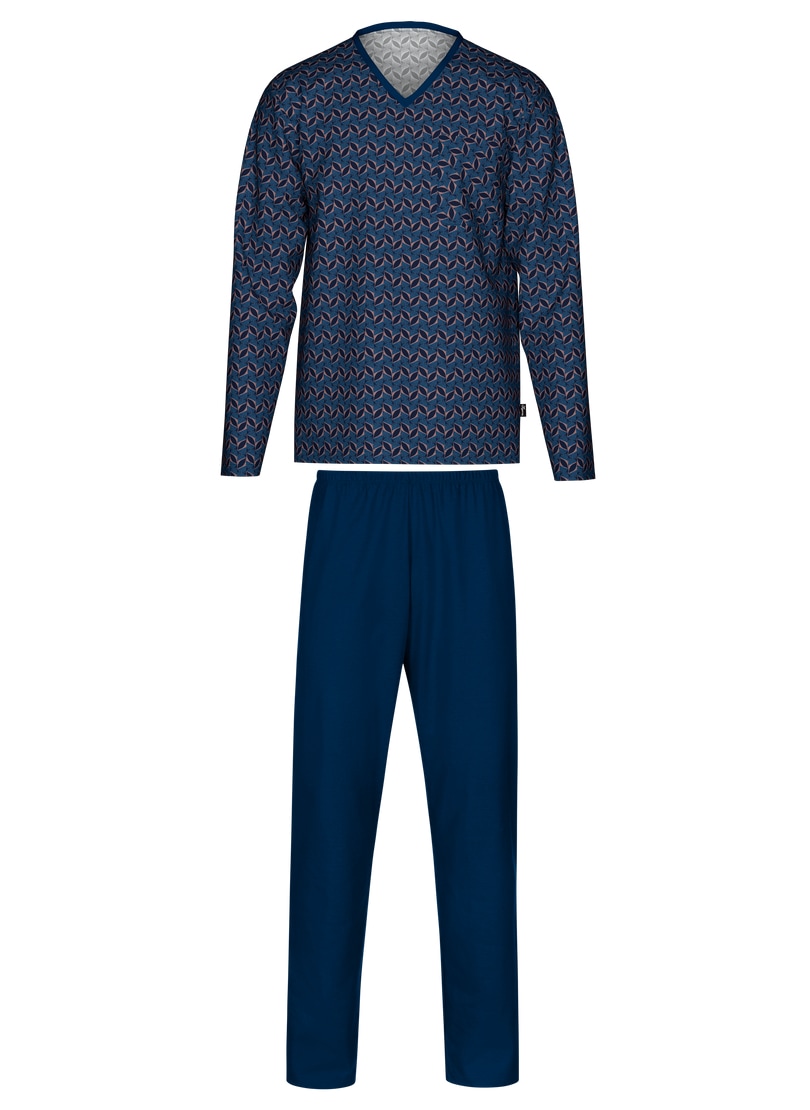 Trigema Schlafanzug »TRIGEMA Pyjama mit Allover Blatt-Print« 1 Stk. tlg.,