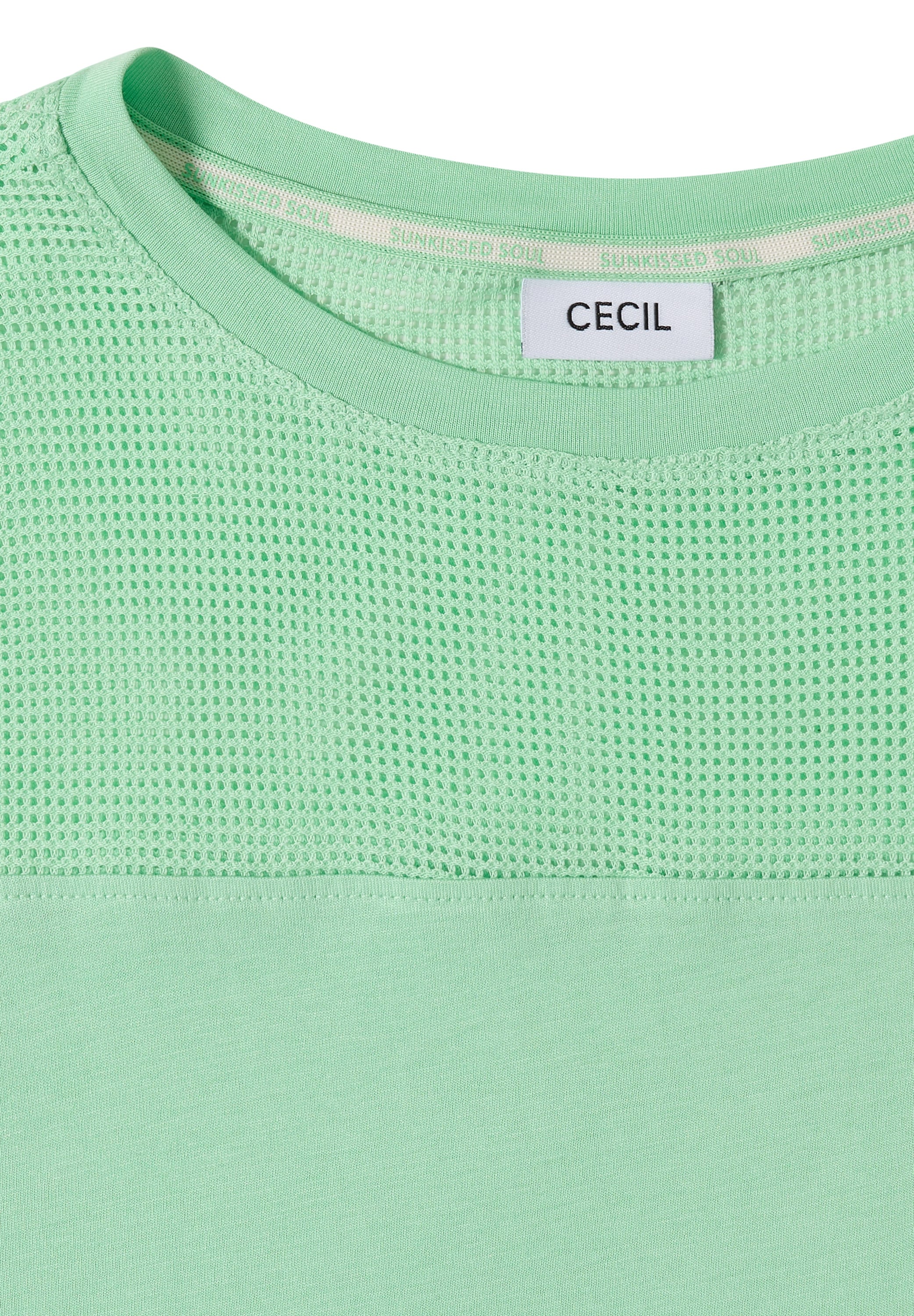 Cecil T-Shirt Sommerliche Leichtigkeit durch das Mesh-Detail