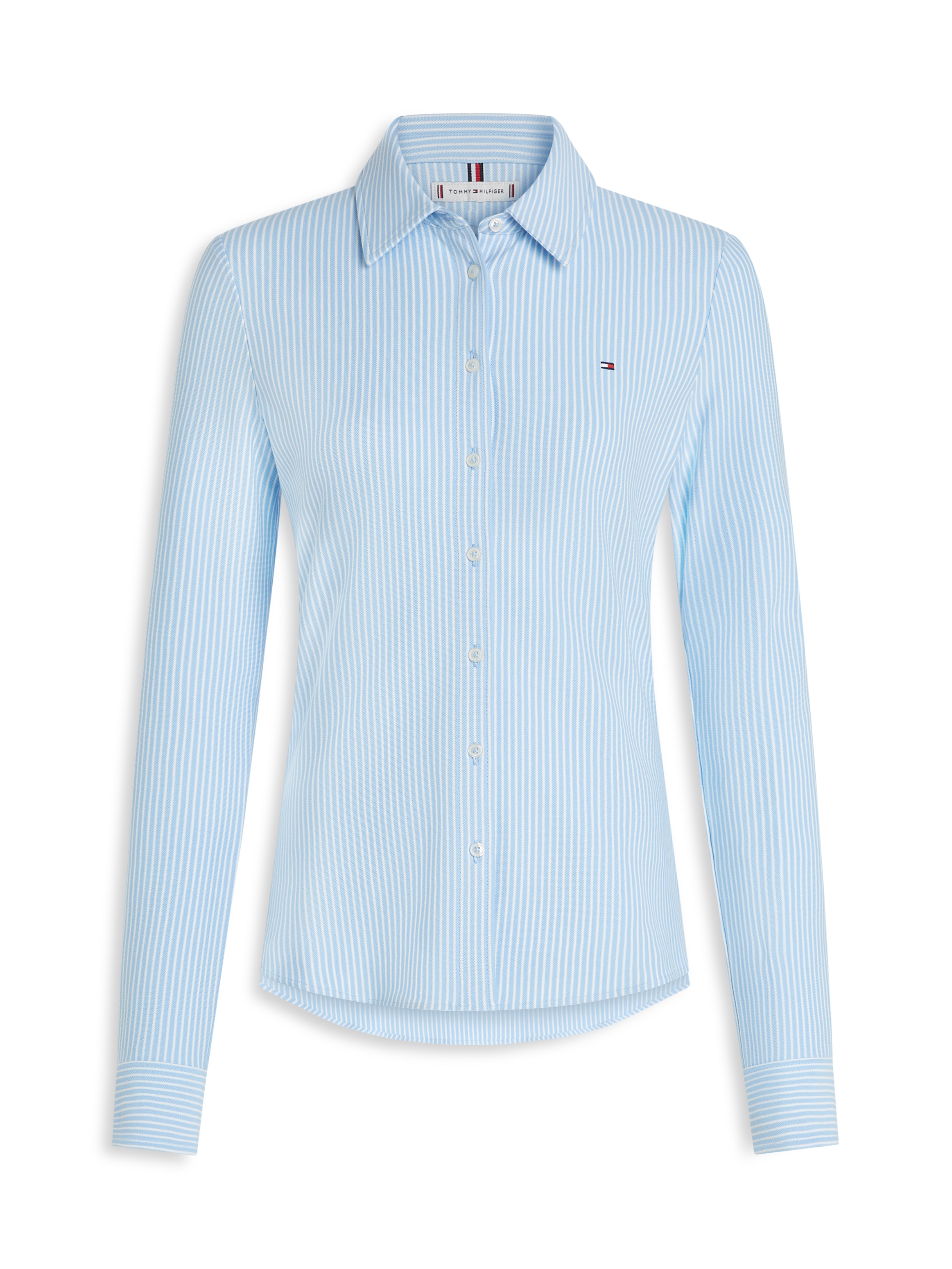 Tommy Hilfiger Poloshirt »1985 SLIM PIQUE BTN DOWN LS mit Polokragen und Label«, Baumwollmischung, slim fit
