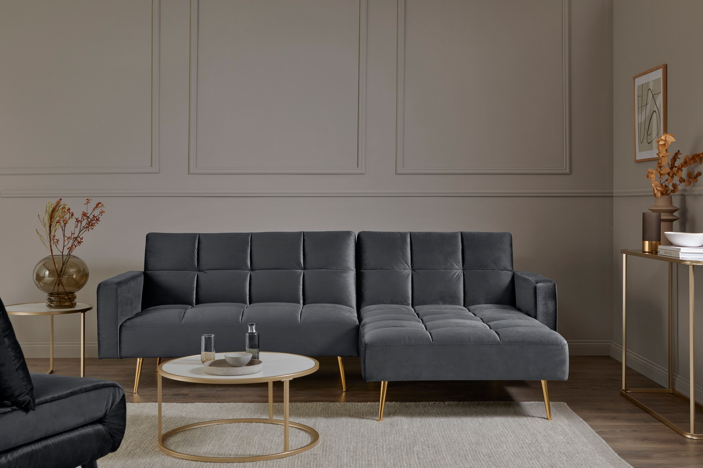 Jahnke Ecksofa »CHILLAX POSH CORNER« mit Schlaffunktion, wechselseitig montierbar, 244 x 150 cm