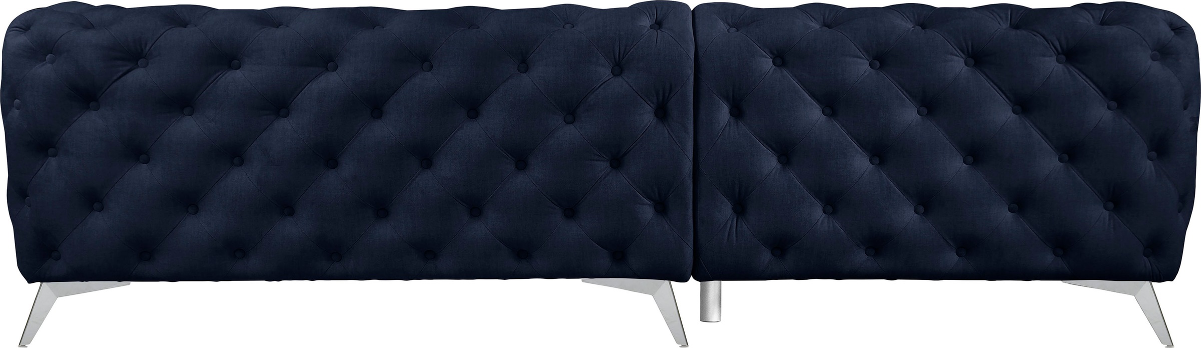 Leonique Chesterfield-Sofa »Ecksofa GLYNIS L-Form mit Wellenunterfederung, Maße B/T/H 264/204/75cm«, aufwändige Knopfheftung, moderne Chesterfield Optik, Fußfarbe wählbar
