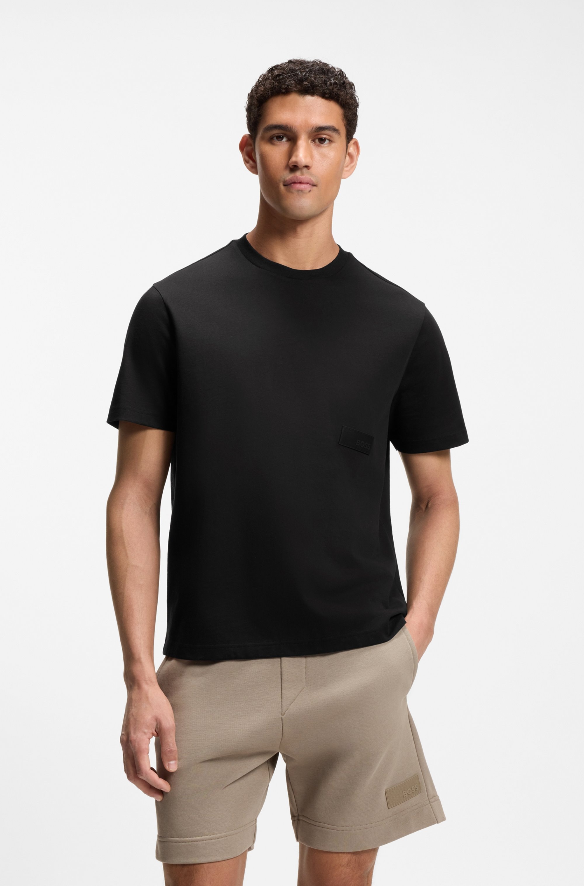 BOSS GREEN T-Shirt »TS Structure« 100% Cotton, Regular Fit, Rundhalsausschnitt