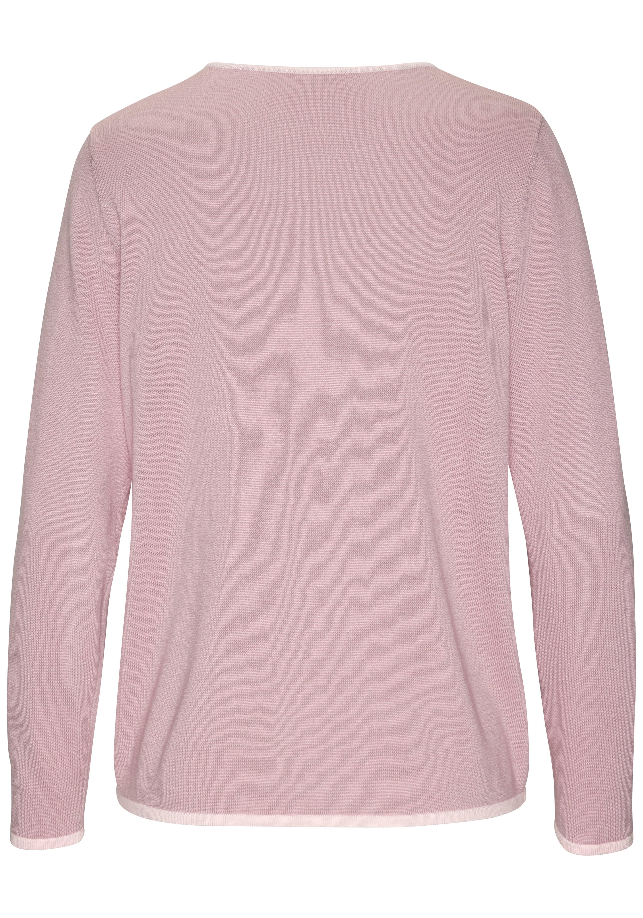 Vivance V-Ausschnitt-Pullover, mit Kontrastkanten, casual