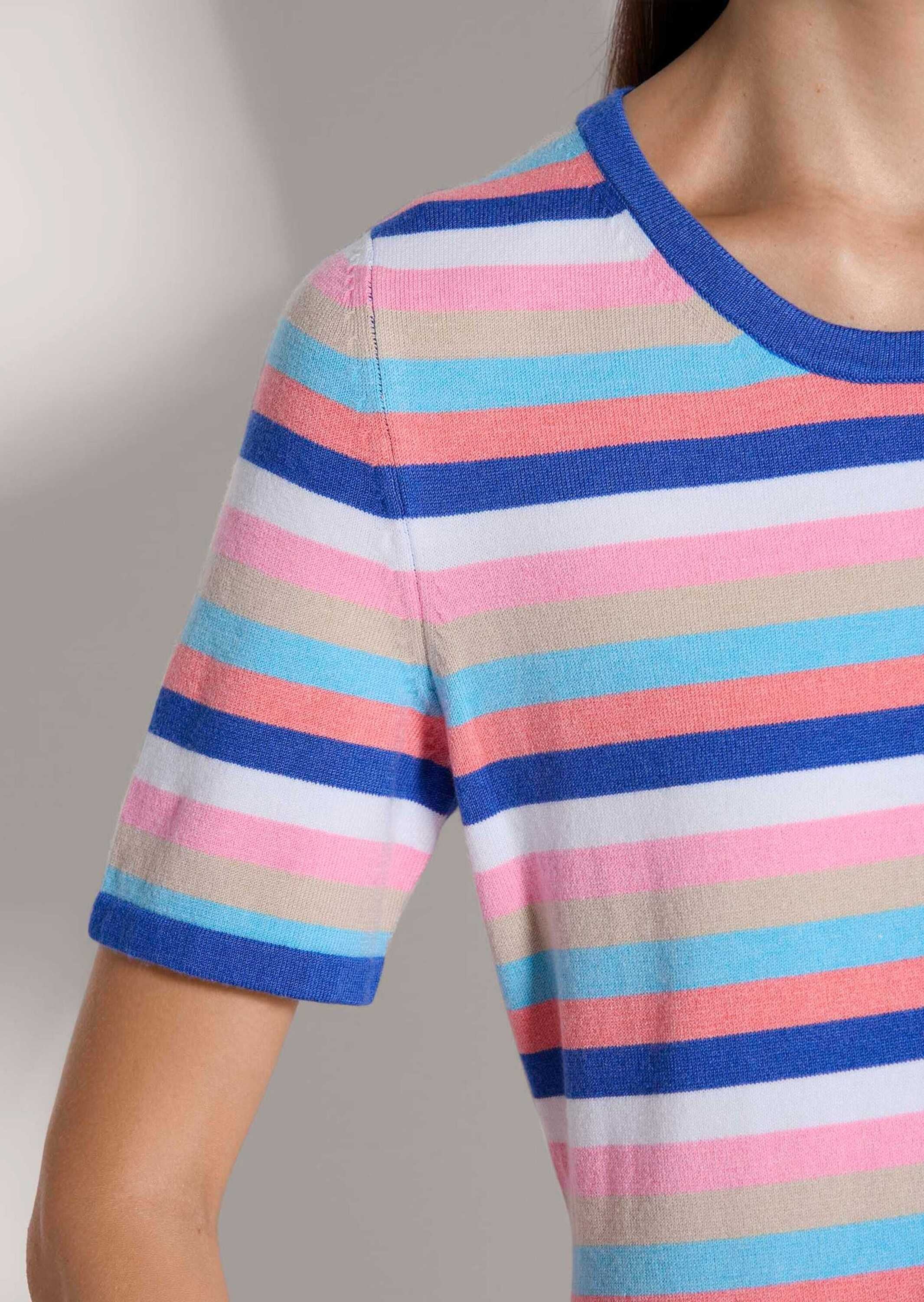 MADELEINE Longpullover »Glattstrickpullover Viskosepullover mit Streifen-Muster« Multicolour-Streifen