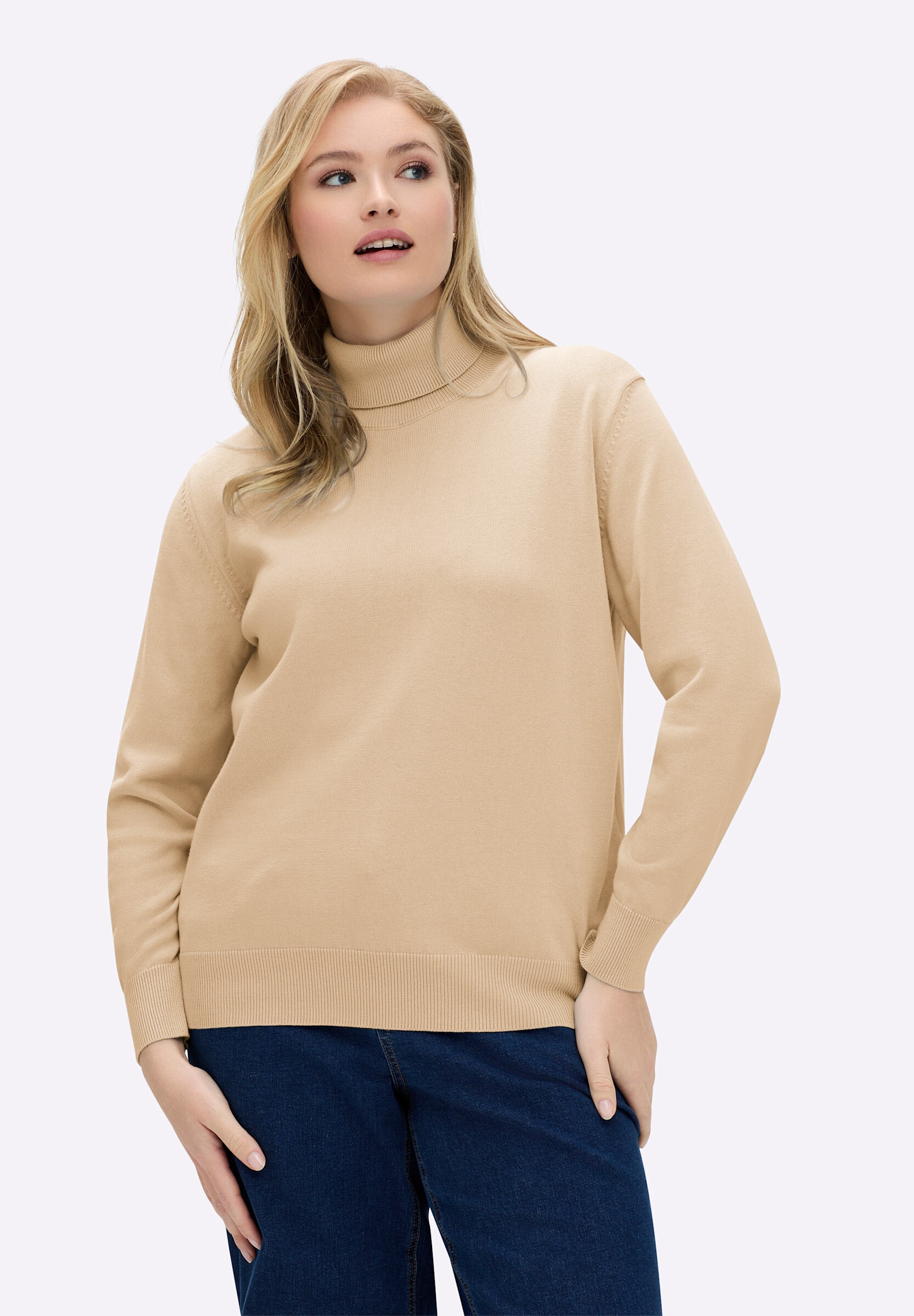 Witt Longpullover »Pullover Rollkragenpullover aus reiner Baumwolle«