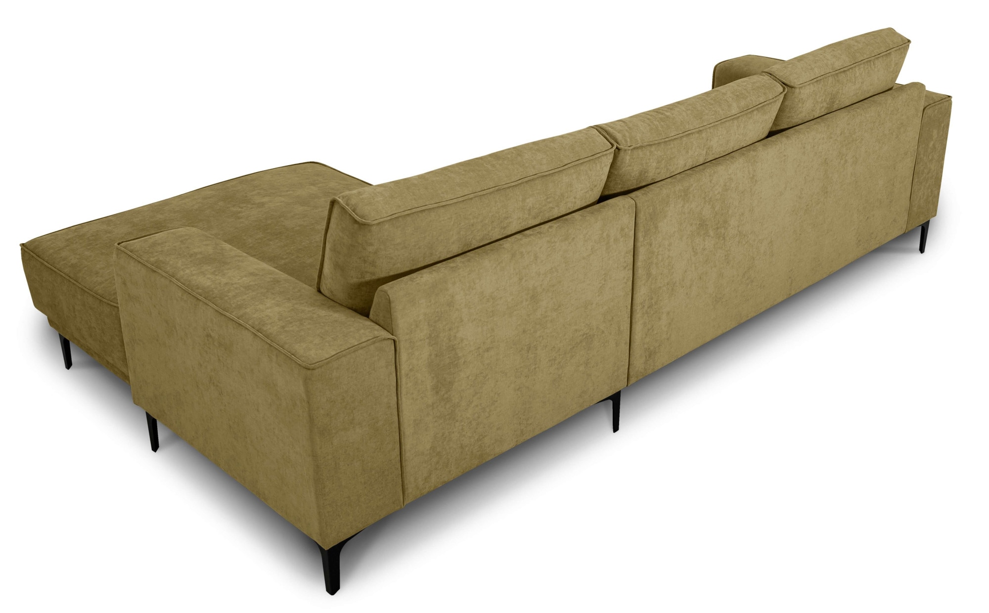 Places of Style Ecksofa »Polsterecke Oland, Struktur, Flachgewebe, Luxus-Microfaser, Boucle«, L-Form, 280 cm, Wellenunterfederung, Skandi-Design, Metallfüße