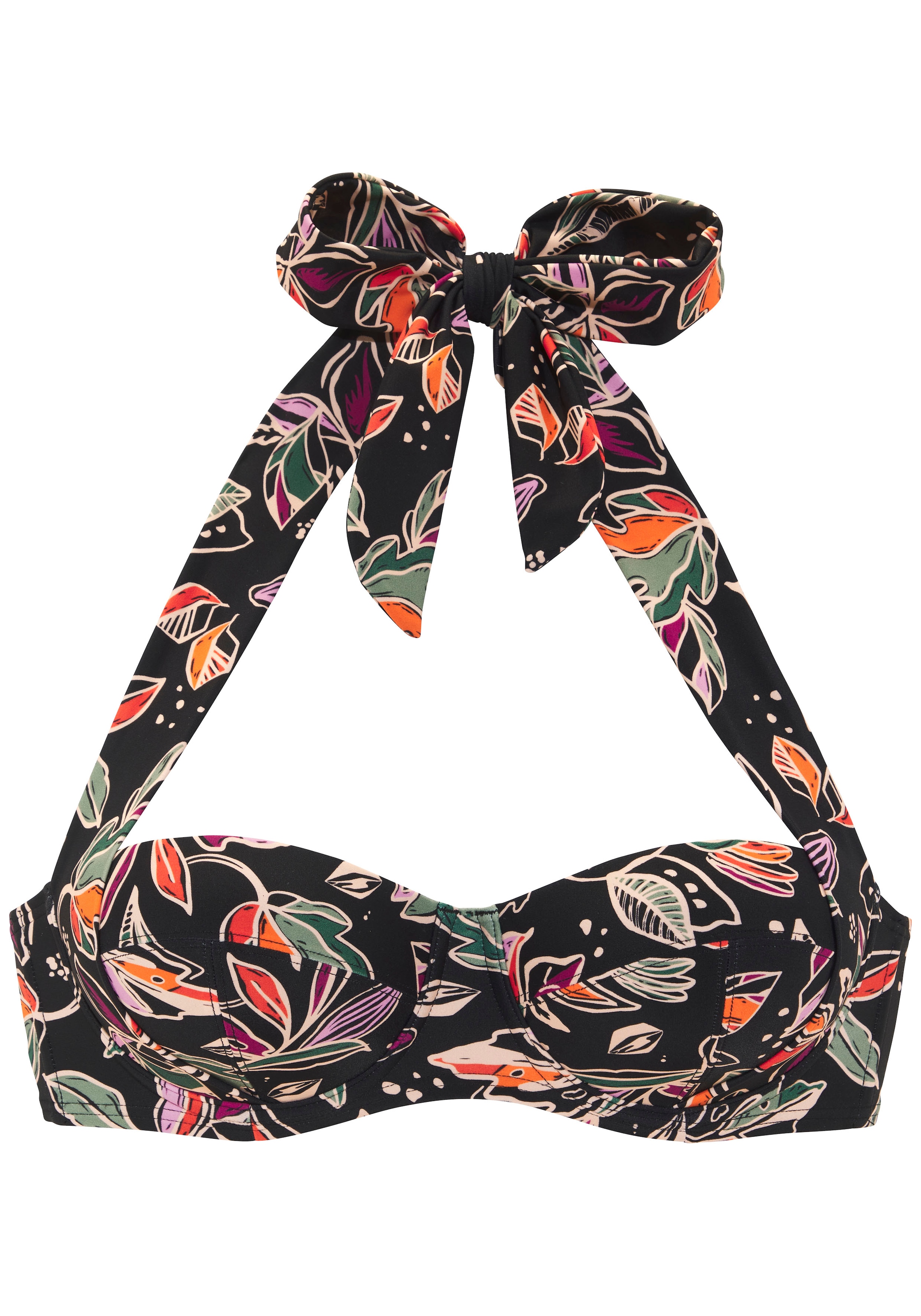 Buffalo Bügel-Bandeau-Bikini-Top »Whoopi« mit modernem Blätterdruck
