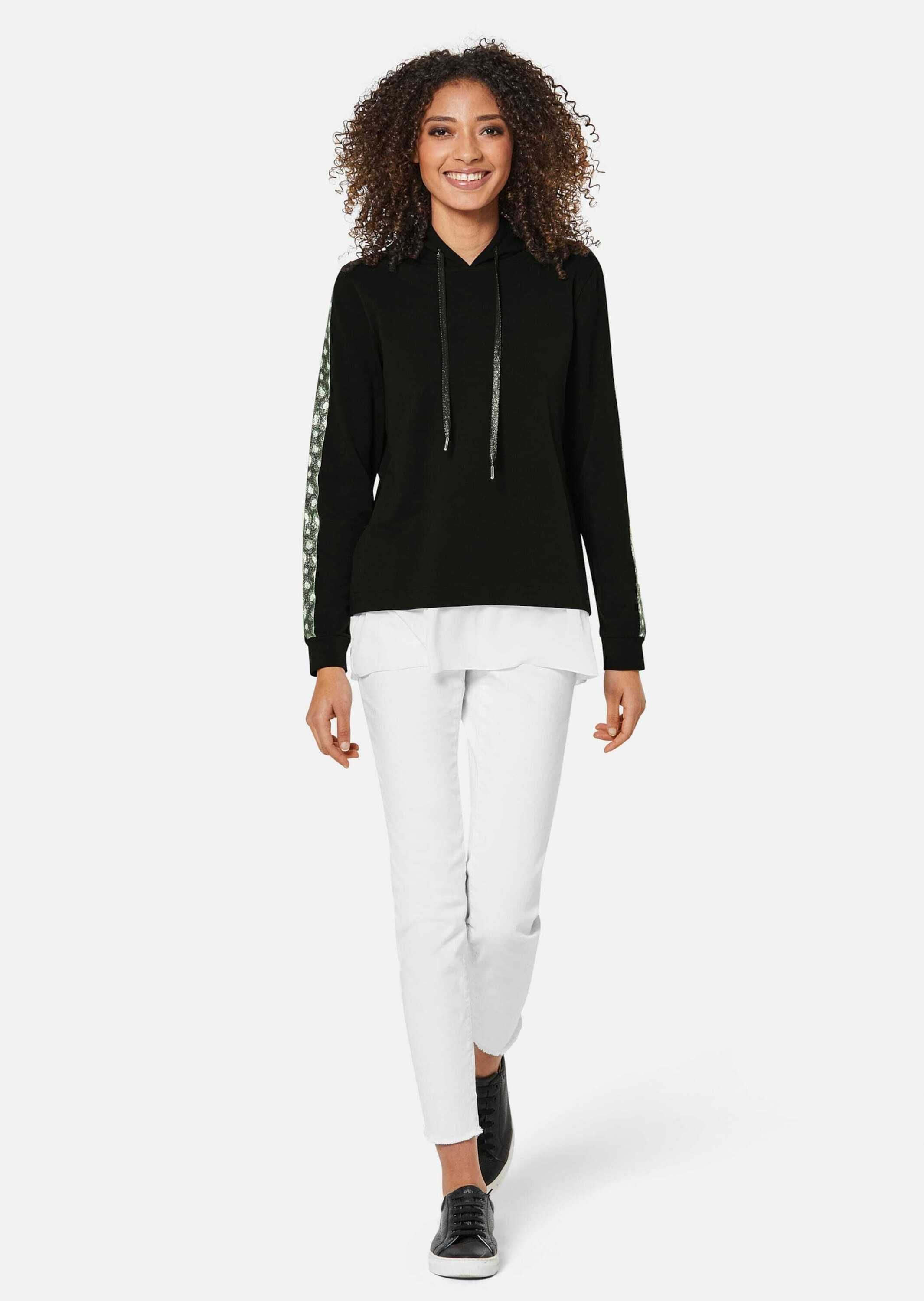 MADELEINE Langarmshirt »Sweatshirt Kapuzensweatshirt mit Dekoband an den Ärmeln«