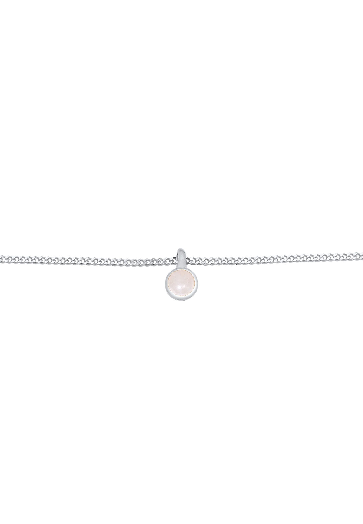 Elli Choker »Halskette Choker Rosa Quarz Solitär Anhänger 925 Silber«