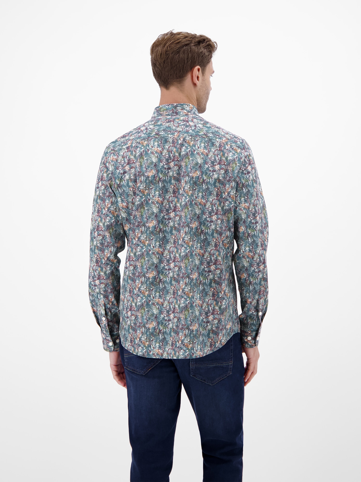 LERROS Langarmhemd »LERROS Grafisch inszeniertes Poplinhemd für Herren«