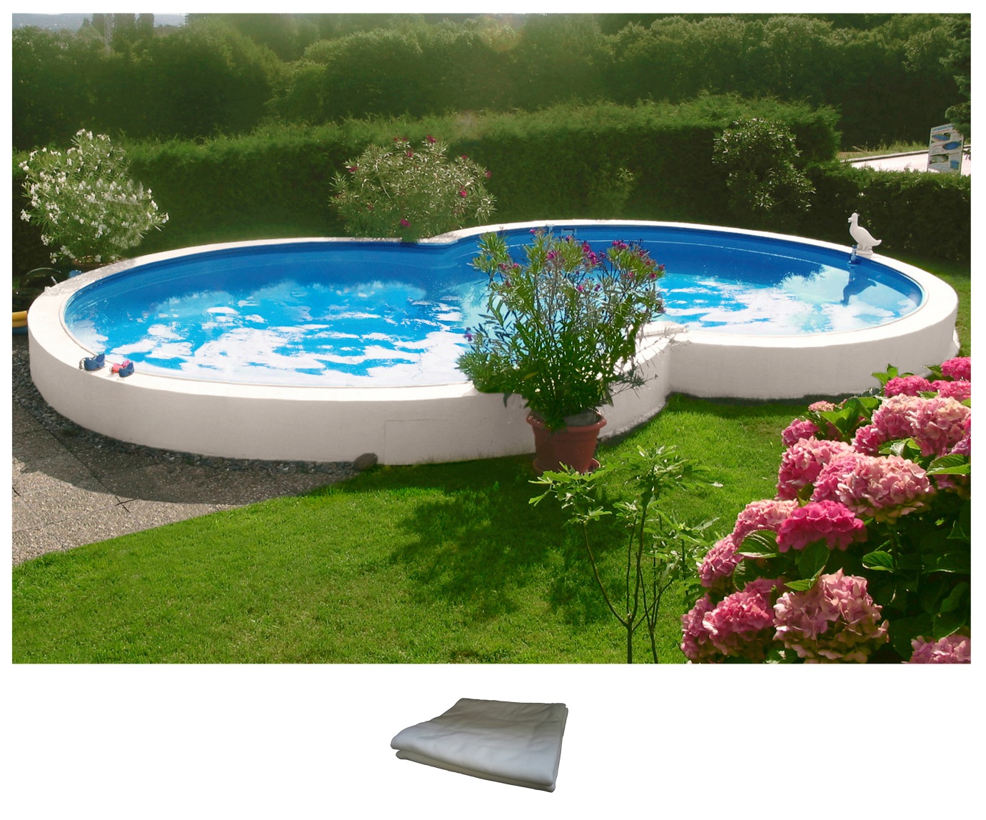 MyPool Achtformpool »Premium«, (Set), inkl. Bodenschutzvlies, versch. Größen
