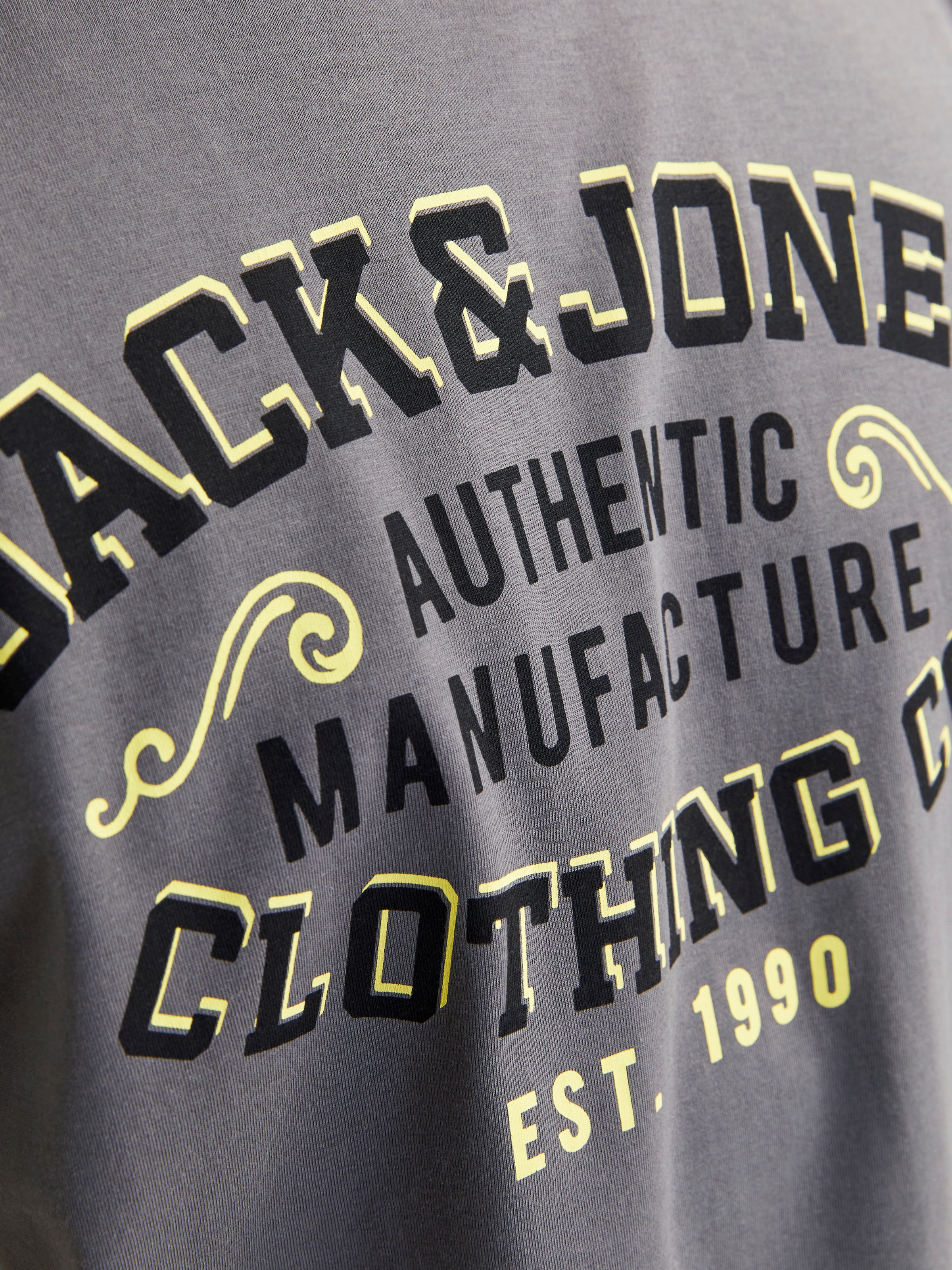 Jack & Jones Rundhalsshirt »JJELOGO TEE SS O-NECK 2 COL SS25 SN«, mit Logo Print