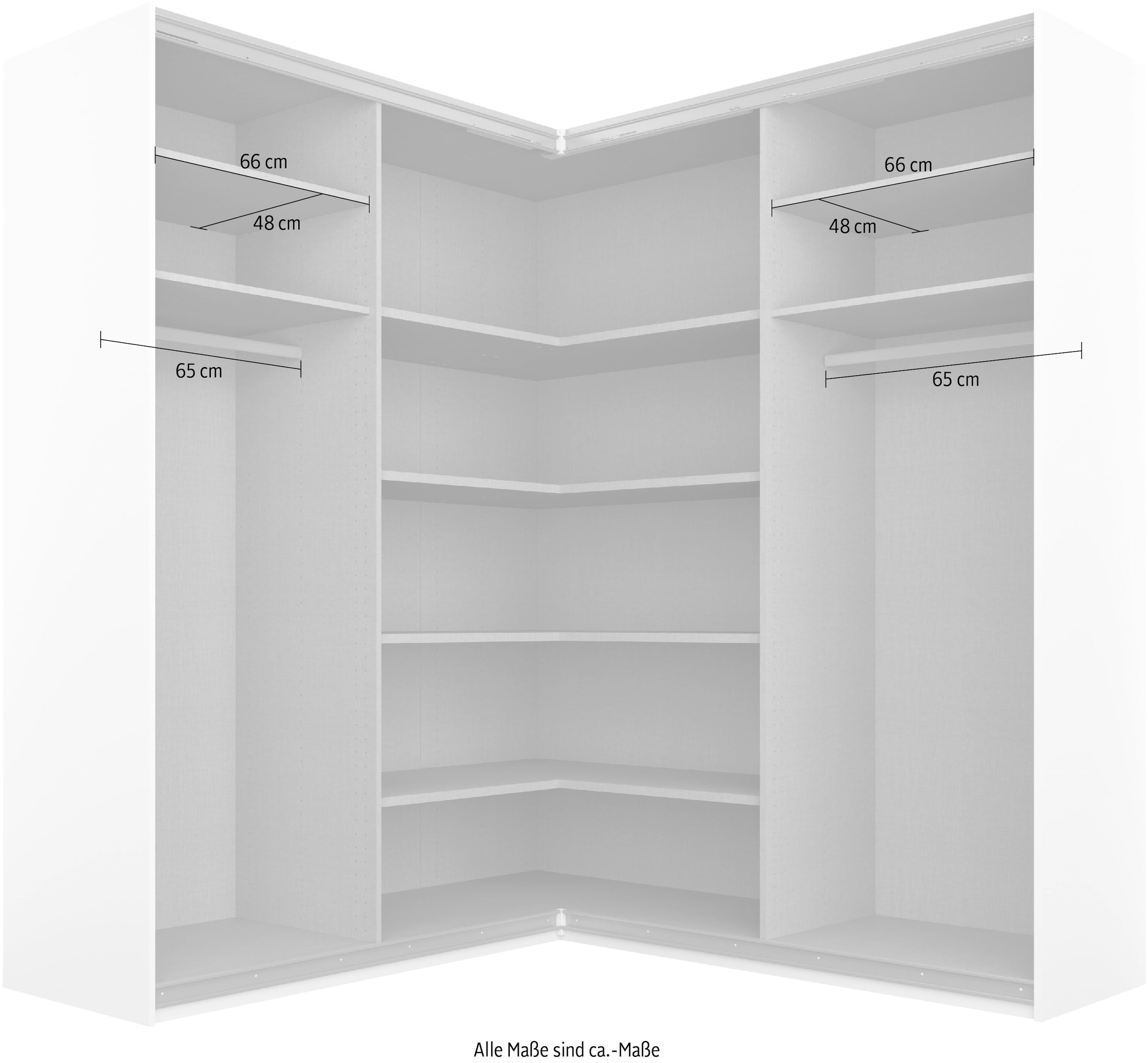 rauch Schwebetürenschrank »Quadra«, Eckschrank inkl. Türendämpfer, mit Glas-/Spiegeltüren
