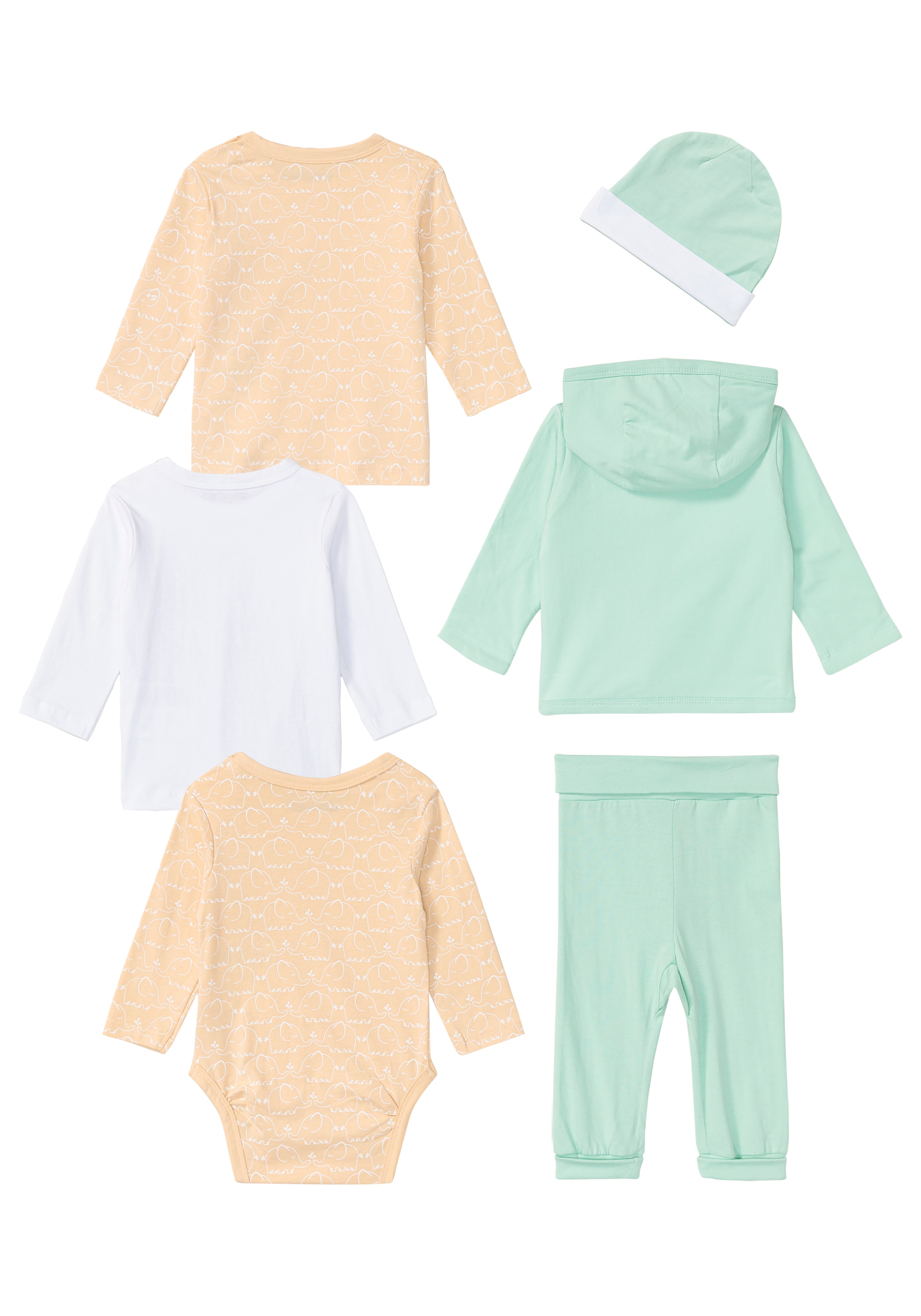 KIDSWORLD Starterpaket », 6 teiliges Baby-Set - NEUE KOLLEKTION«, garngefärbter Ringel, aus Bio-Baumwolle