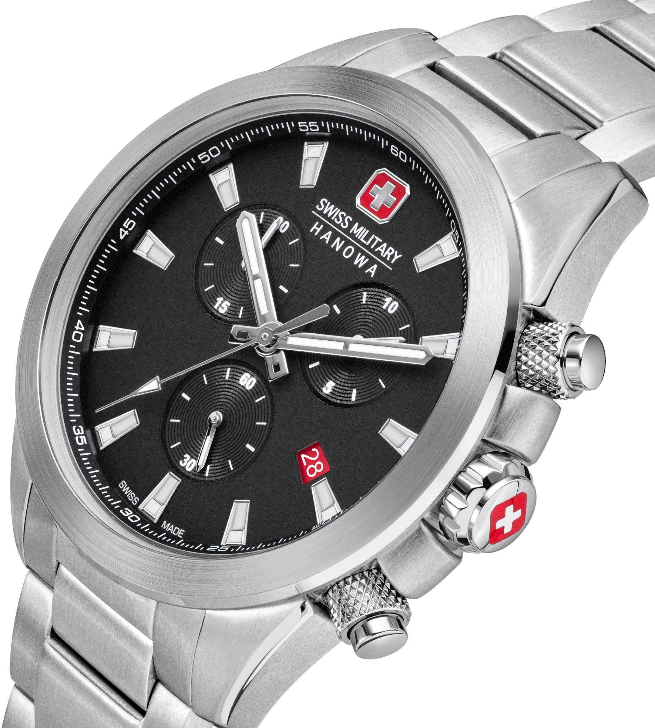 Swiss Military Hanowa Chronograph »CHIROPTERA NIGHT VISION, SMWGI0001901«, Quarzuhr, Herrenuhr, Datum, Stoppfunktion, Saphirglas, Swiss Made