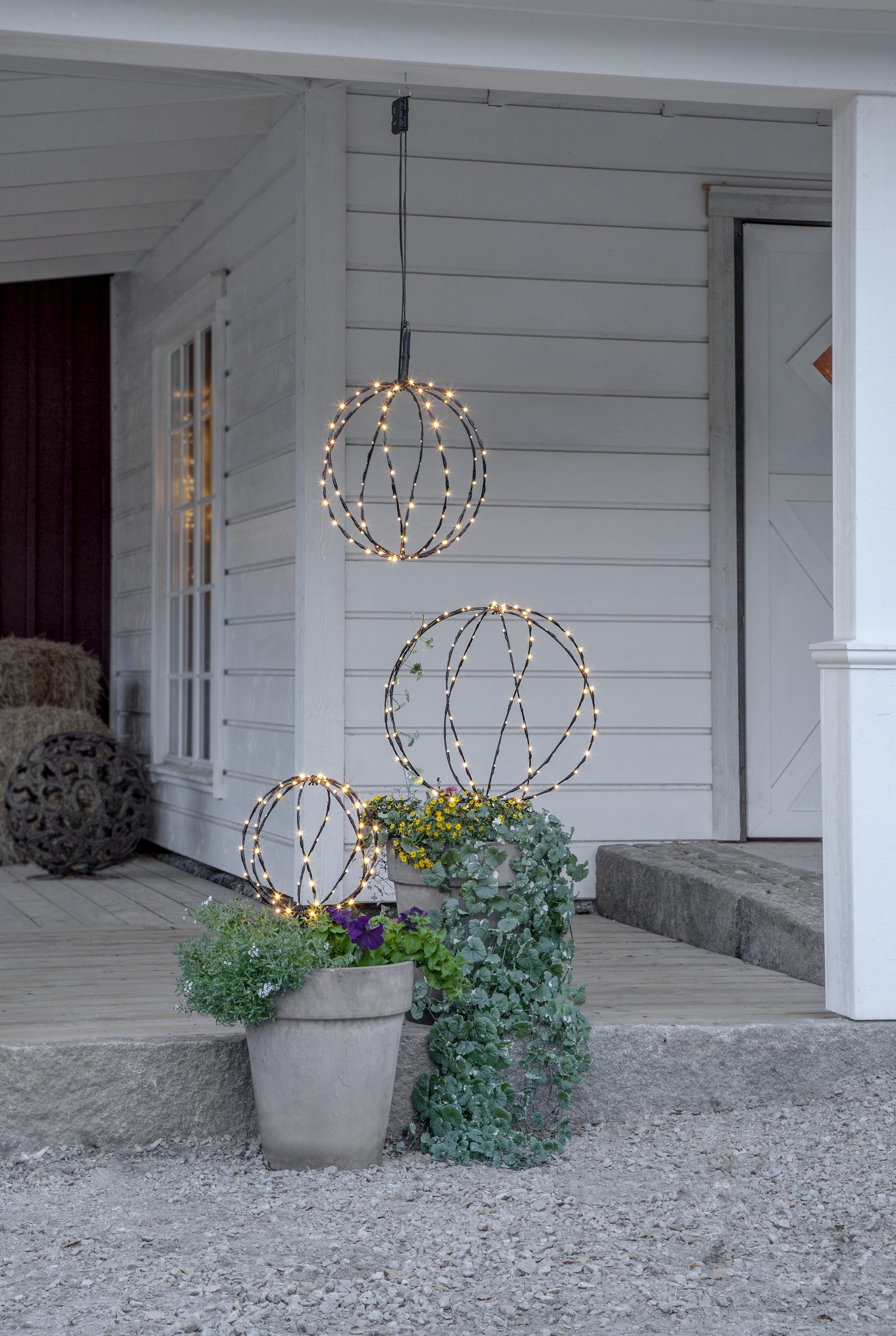 Parforce Traditional Hunting Dekolicht »Außendekoration Sphere« LED-Board 1 Stk. Warmweiß abnehmbarer Erdspieß, Haken zum Aufhängen, Batteriebetrieb, Timer