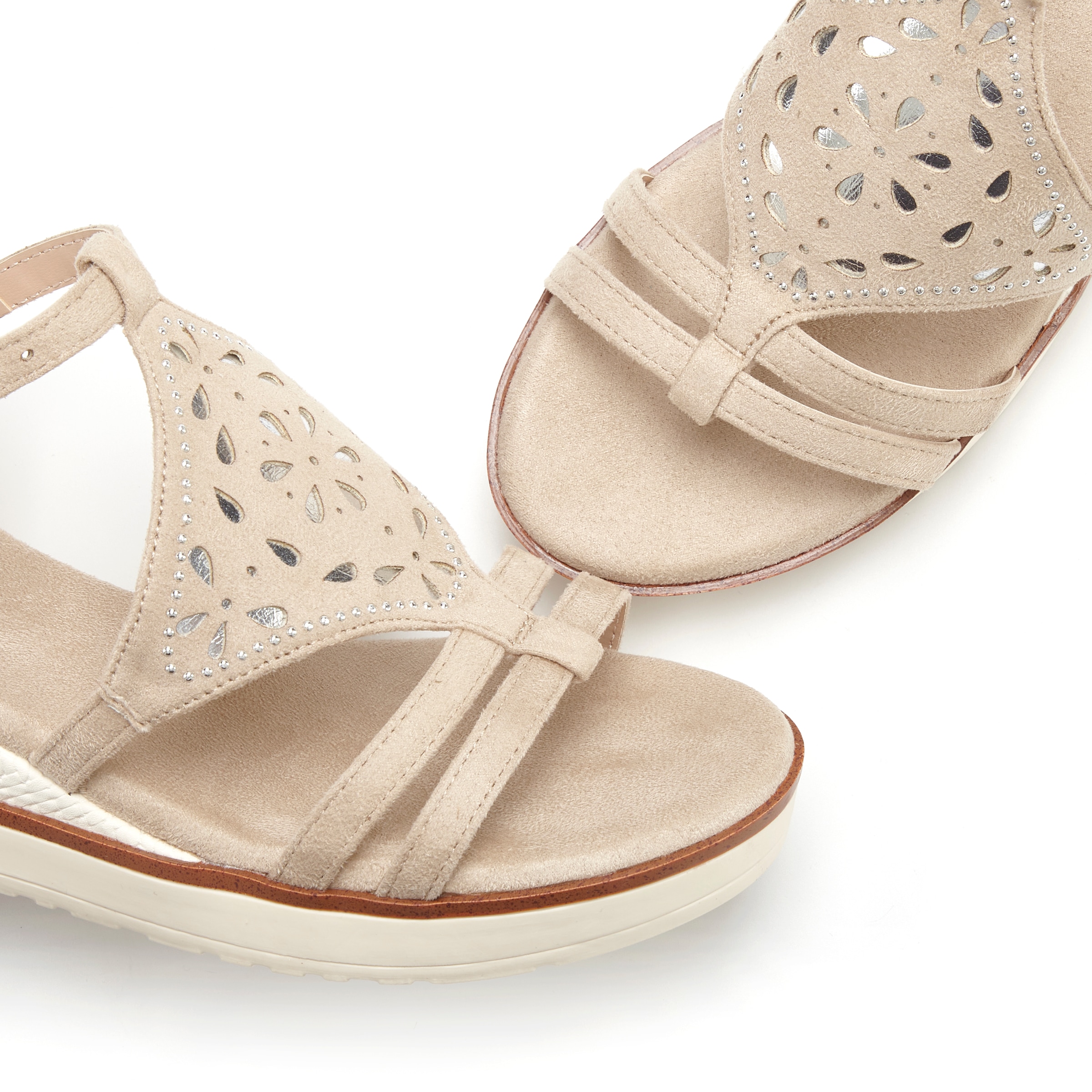 LASCANA Sandalette »Sommerschuh, offener Schuh, Sandale, Keilsandalette,«  mit Keilabsatz gepolsterter Innensohle VEGAN