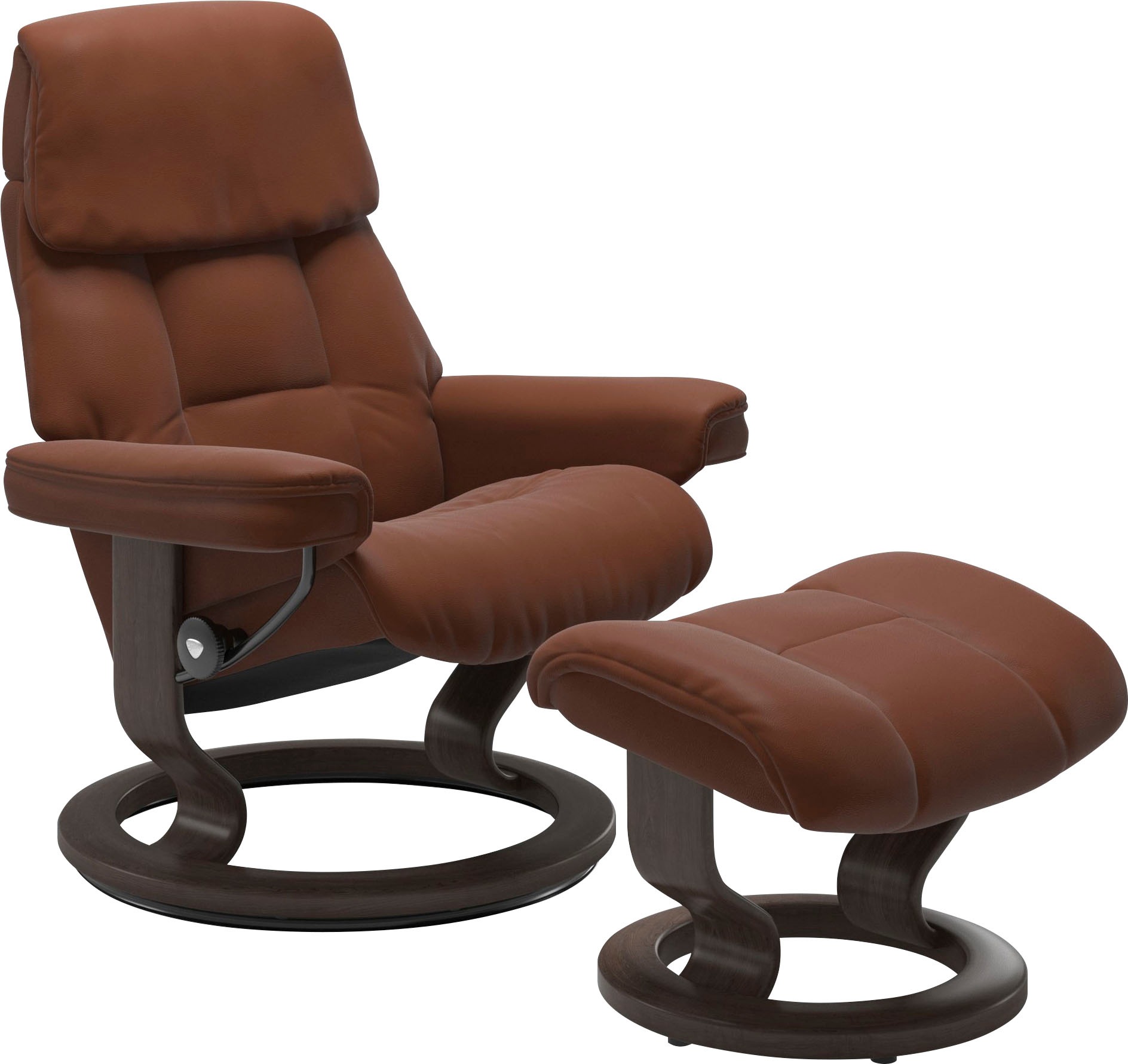 Stressless® Relaxsessel »Ruby« Set, Relaxsessel mit Hocker,  mit Classic Base, Größe L, Gestell Eiche, Wenge, Braun & Schwarz