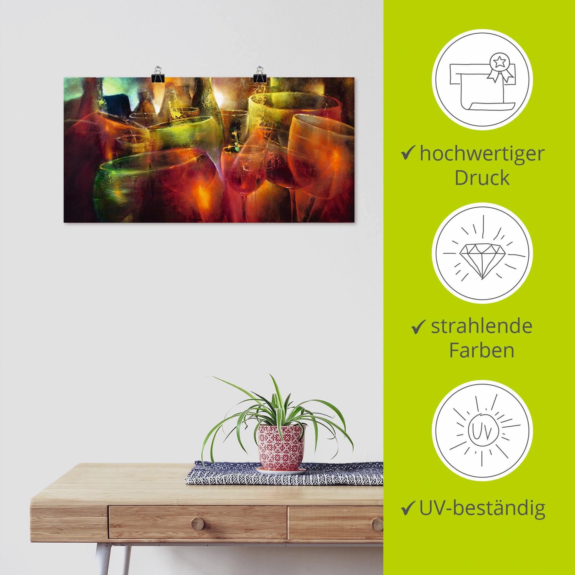 Artland Wandbild »Zu später Stunde«, Getränke, (1 St.), als Leinwandbild, Poster, Wandaufkleber in verschied. Größen