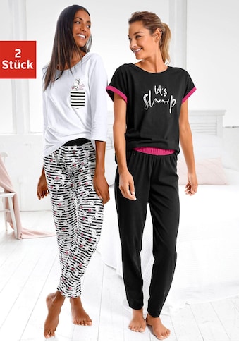 Pyjama, (4 tlg., 2 Stück)