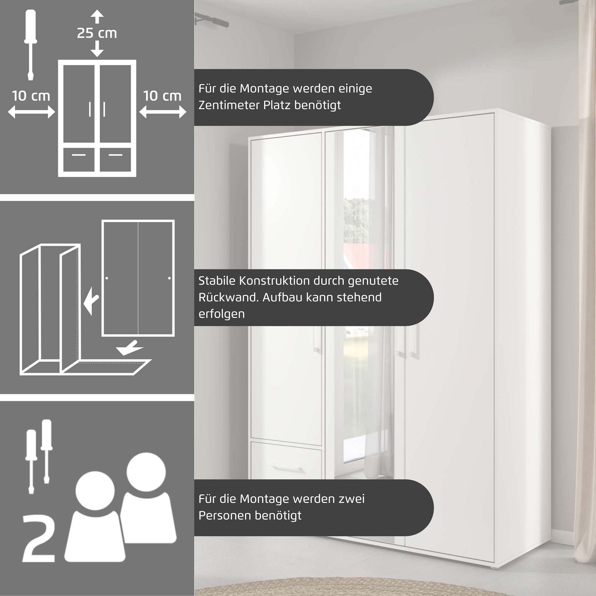INOSIGN BY RAUCH Kleiderschrank »Schrank Garderobe Schlafzimmer Stauraum PAULLY TOPSELLER Wäscheschrank«, (mit 3 unterschiedlichen Griff-Varianten), OTTOS CHOICE 3 Griffvarianten MADE IN GERMANY